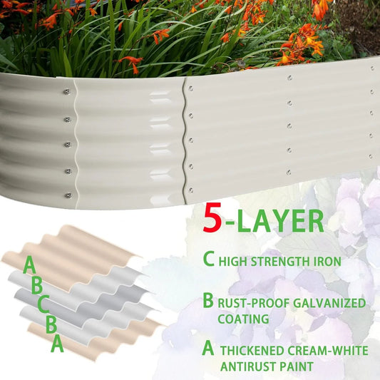 Outdoor 2 Pack Galvanized Raised Garden Bed Kit, 4x2x1ft Planter Raised Garden Boxes Outdoor with Anti-Rust Paint