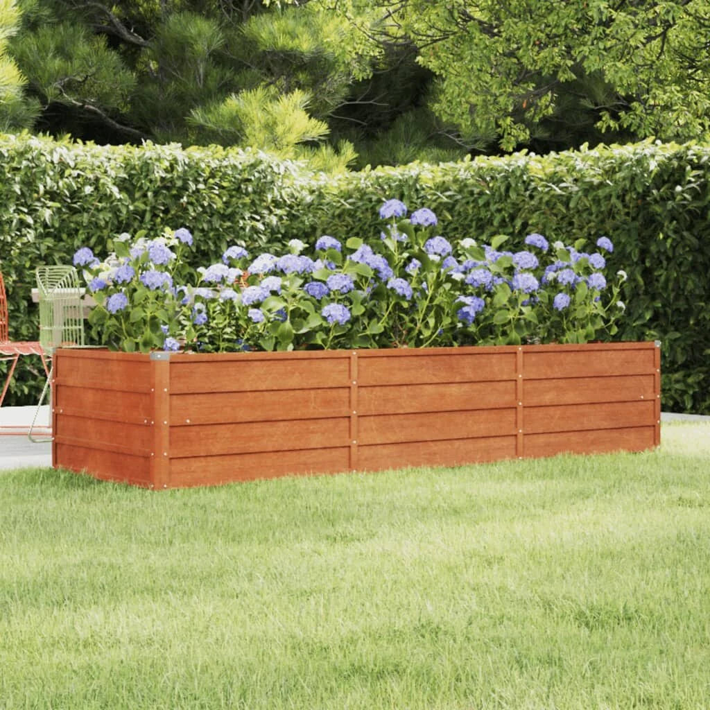 vidaXL Garden Raised Bed Outdoor Patio Backyard Planter Rusty Corten Steel