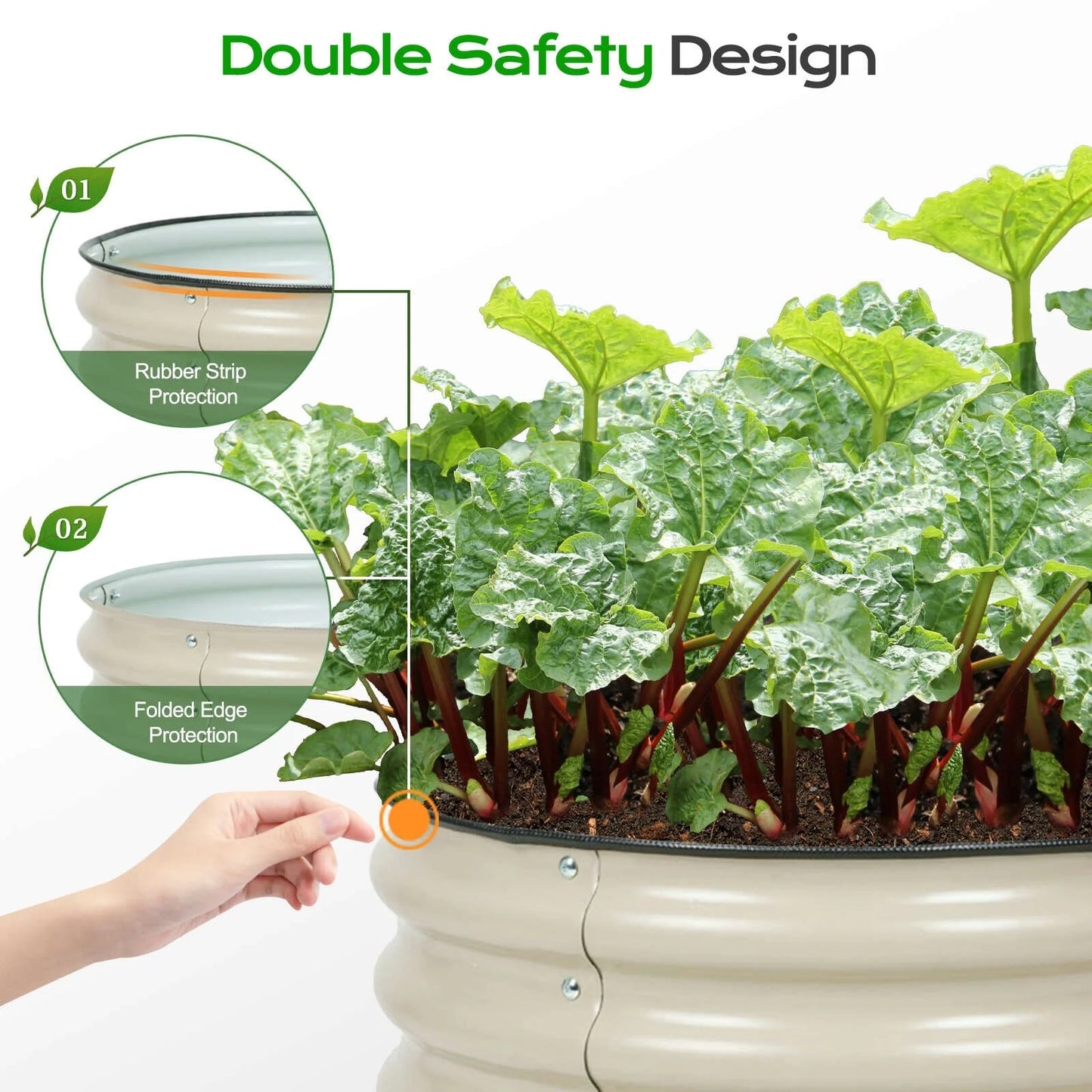Aoodor 16.7'' Tall Aluzinc Metal Raised Garden Bed 24'' Round - Outdoor Garden Planter Box for Vegetable, Flower, Herb