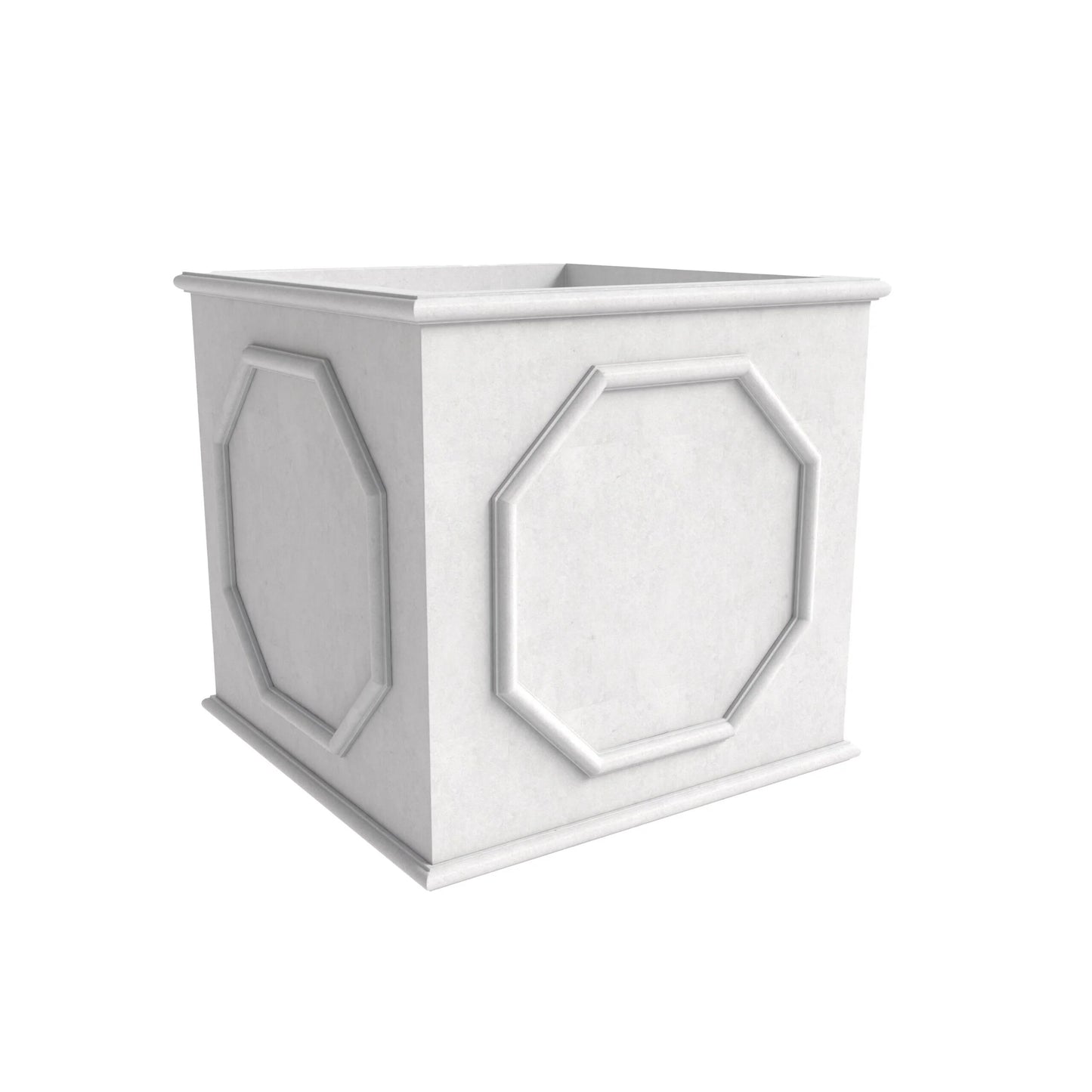 Sprout Modern Fiberstone and MgO Clay Square Planter Pot with Drainage for Home Garden Yard Patio Porch Office Decor