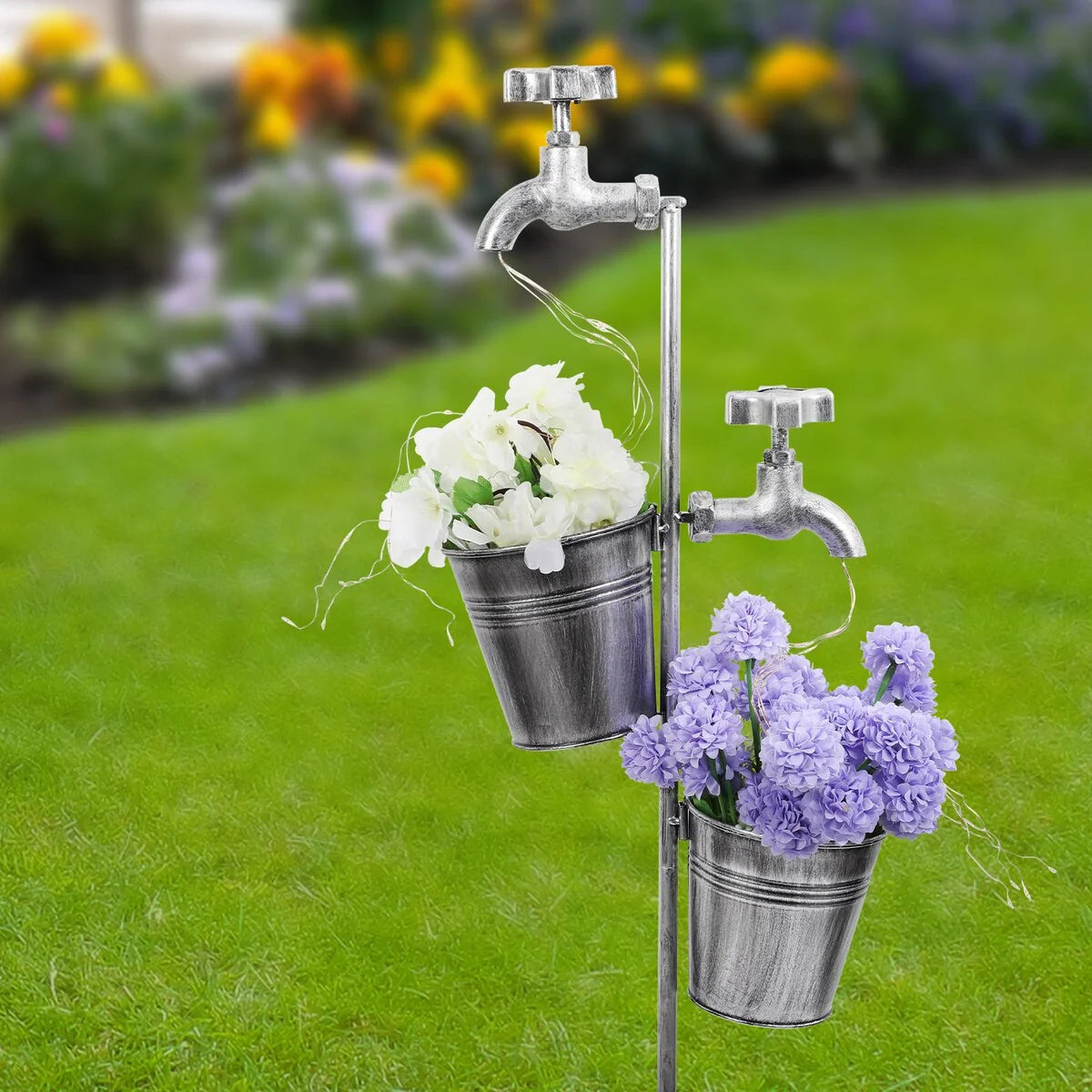 Solar Shower Garden Art Light Decoration LED Fairy Lights with Planter