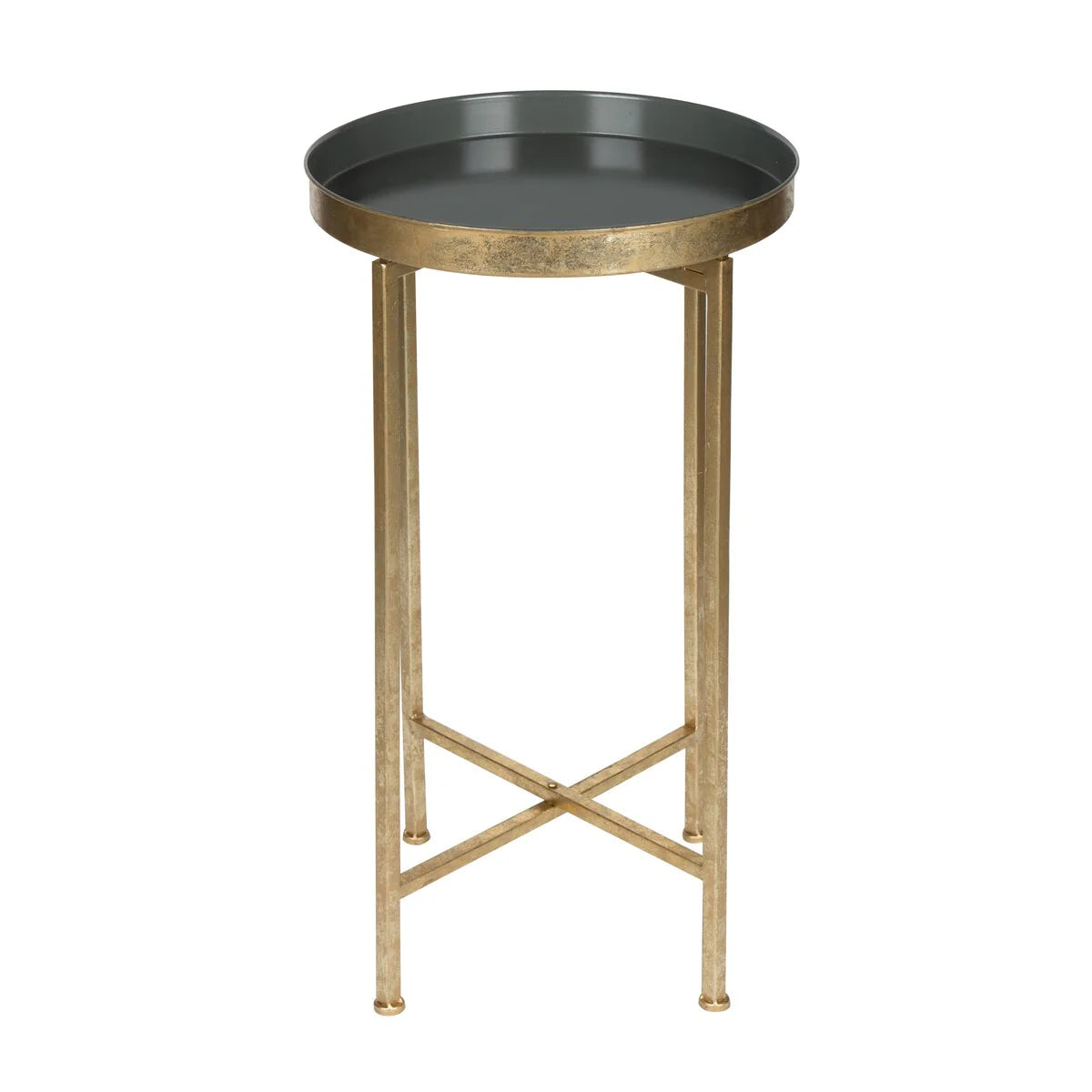 Kate and Laurel Celia Round Foldable Metal Accent Table - 14x14x26