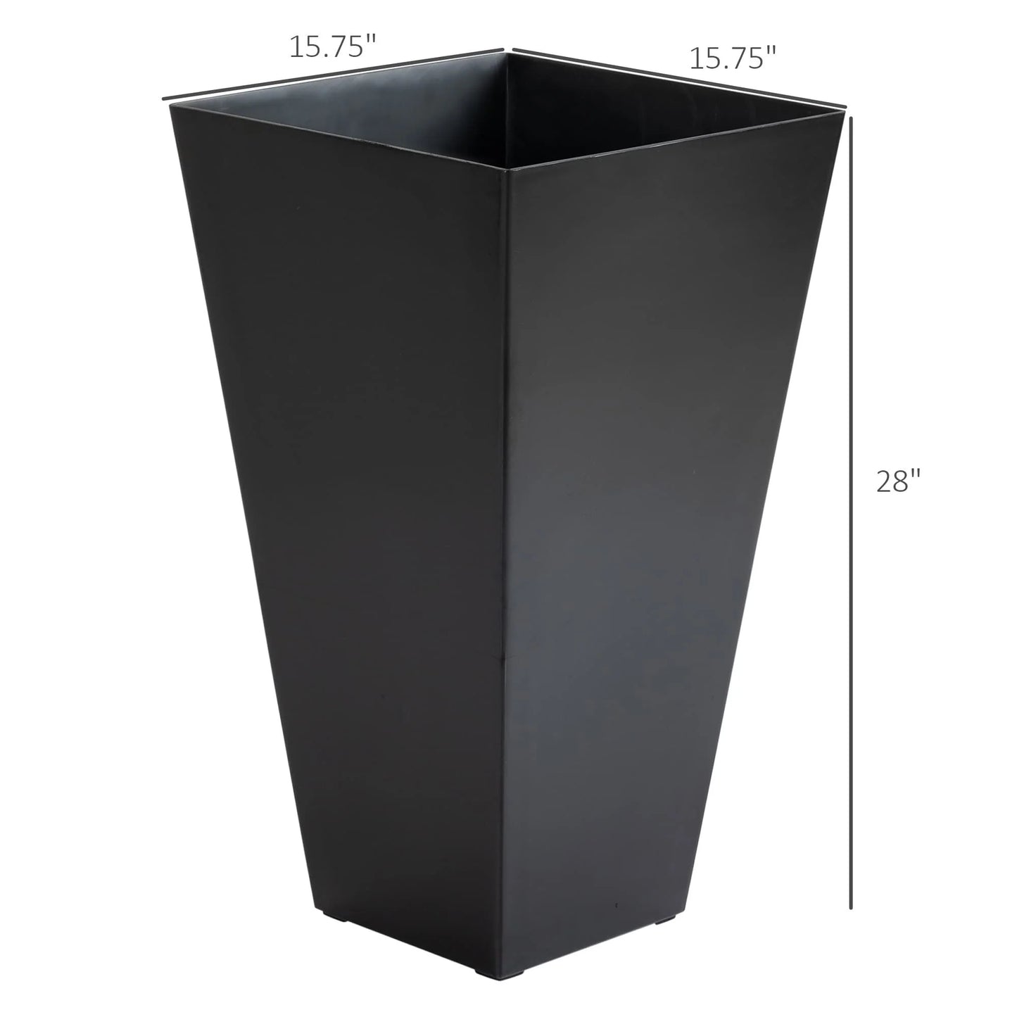 Outsunny 28" Tall Plastic Flower Pot, Set of 3, Large Outdoor & Indoor Plastic Garden Planters, for Entryway, Patio, Yard
