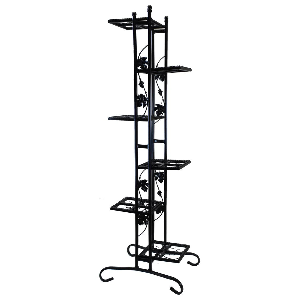 Black Wrought Iron 6-level 65-inch Plant Stand