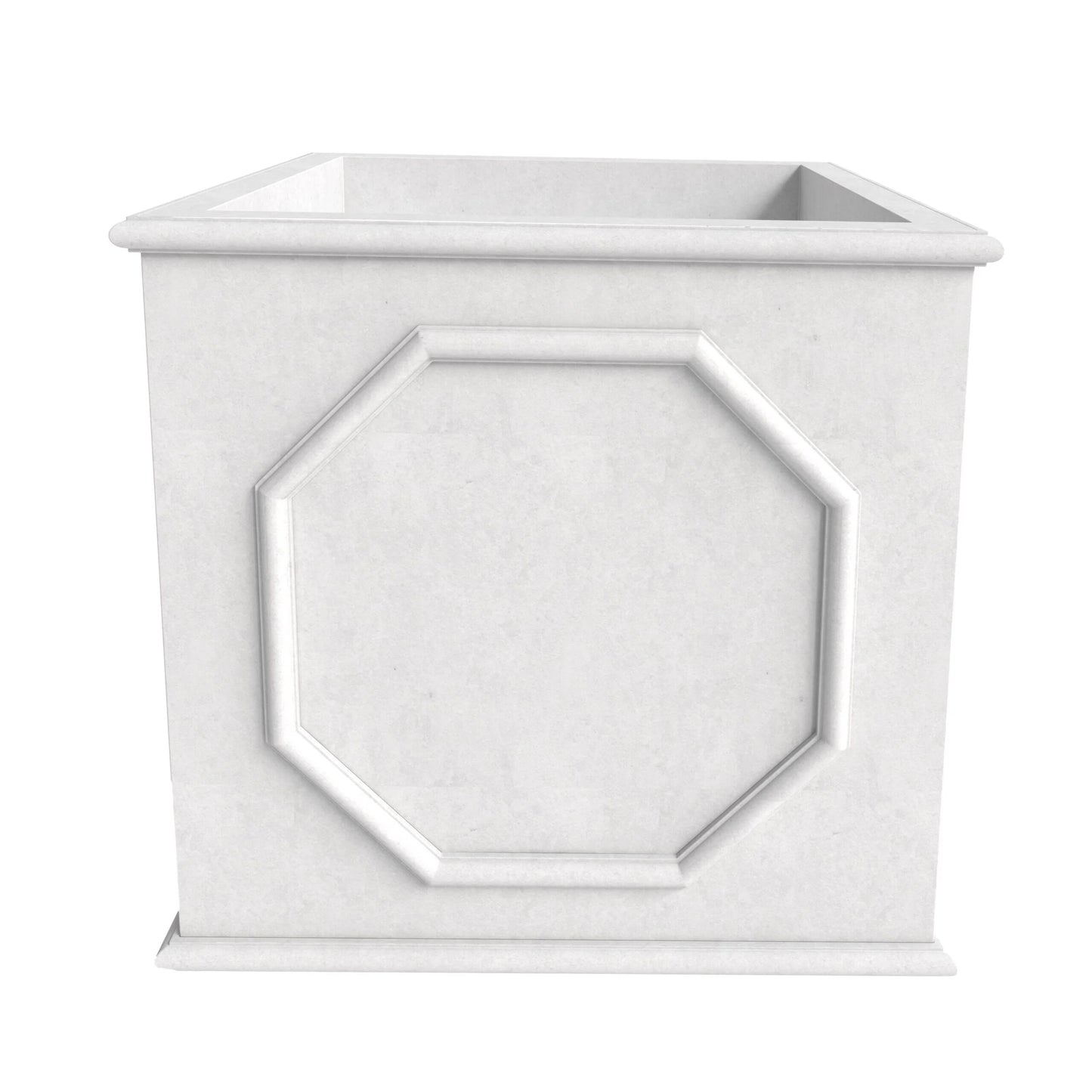 Sprout Modern Fiberstone and MgO Clay Square Planter Pot with Drainage for Home Garden Yard Patio Porch Office Decor