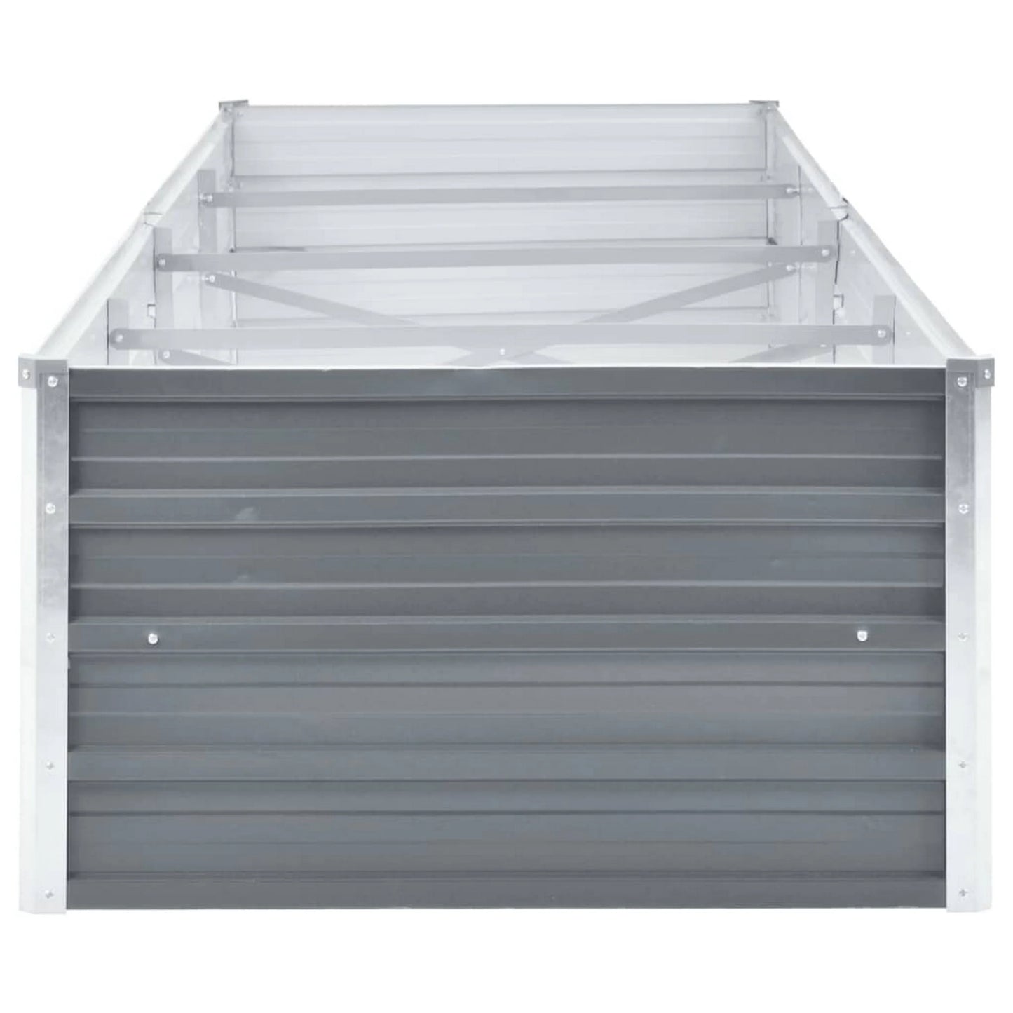 Raised Garden Flower Bed, 32 x 126 Galvanized Steel Gray, Rectangular