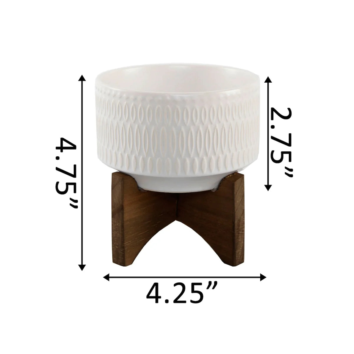Mid-Century 4" Palsley Ceramic on Wood Stand