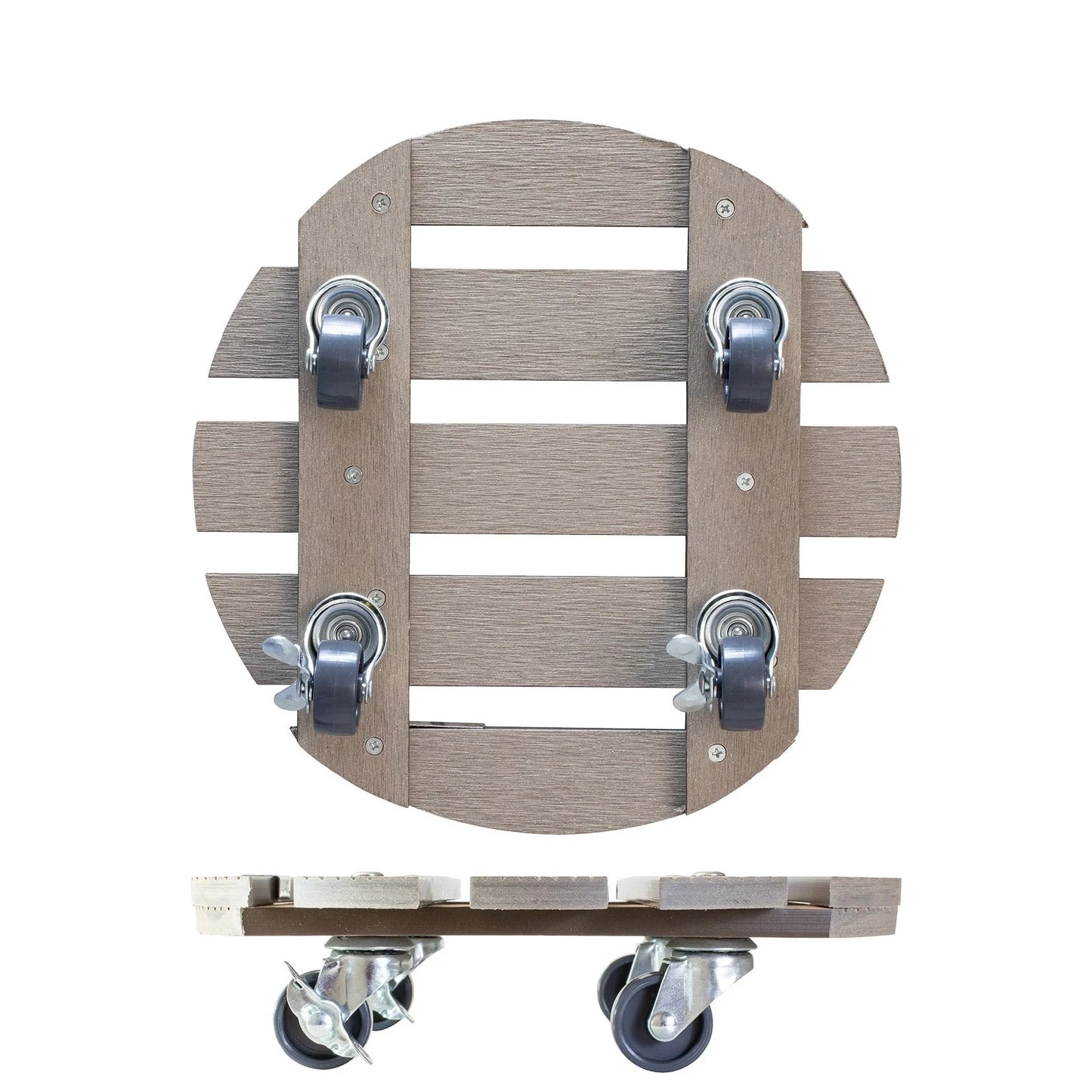 WAGNER design yourself 11.4" Round WPC Plant Caddy, Indoor/Outdoor, with Brakes