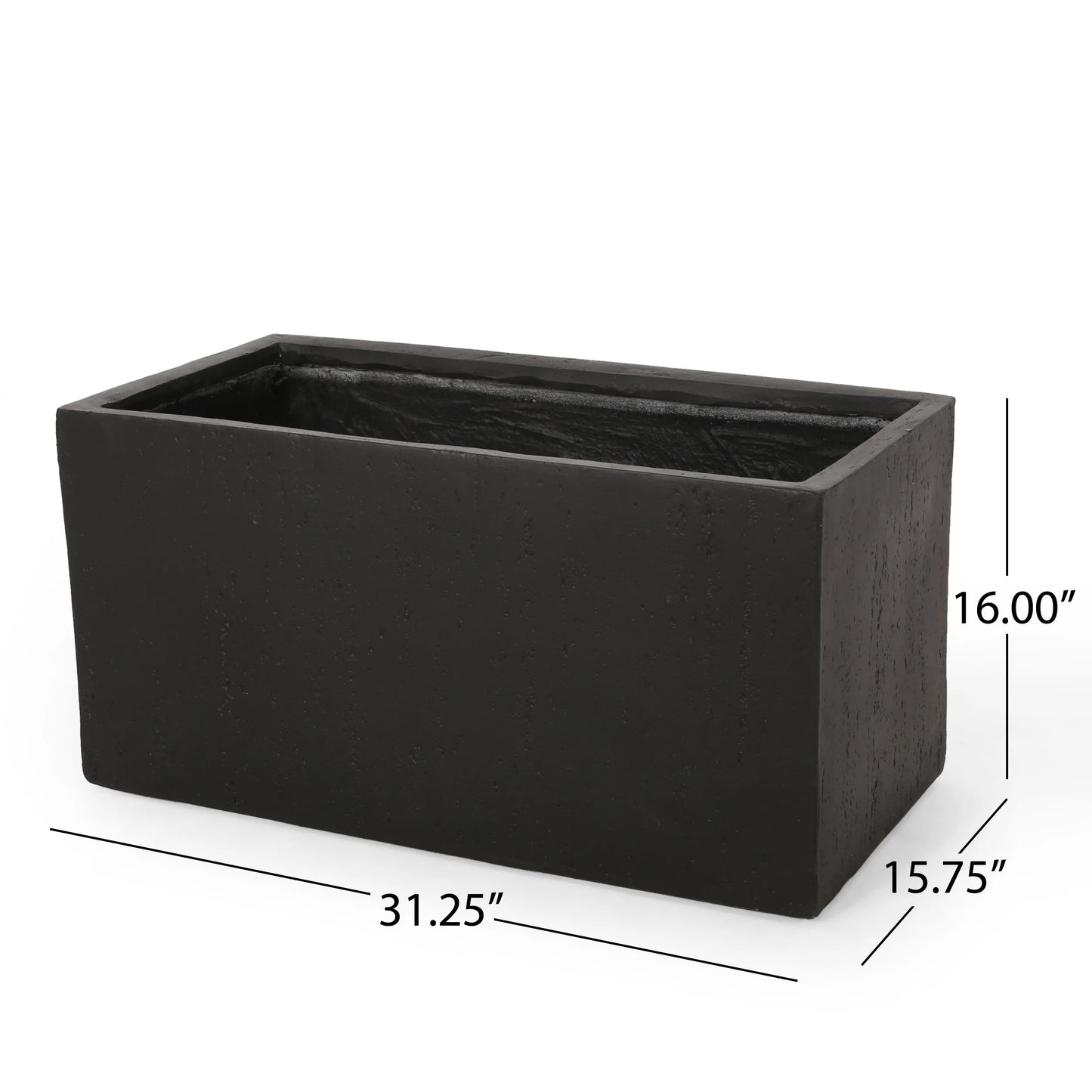 Ella Outdoor Modern Cast Stone Rectangular Planter by Christopher Knight Home