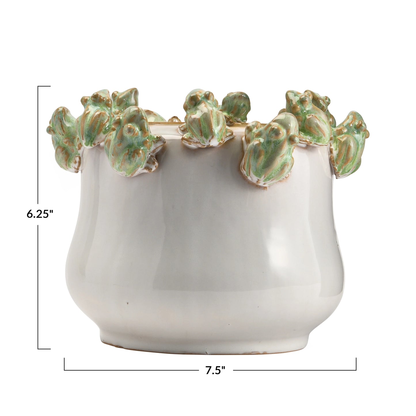 Decorative Stoneware Planter on Rim