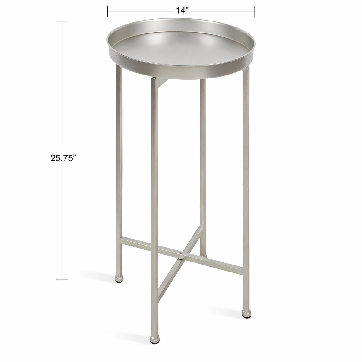 Kate and Laurel Celia Round Foldable Metal Accent Table - 14x14x26