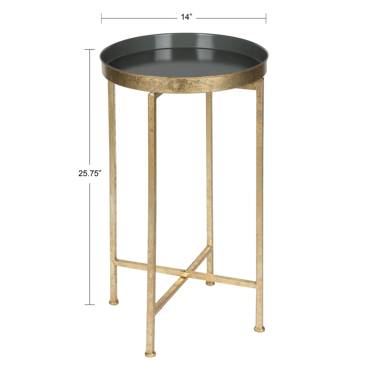 Kate and Laurel Celia Round Foldable Metal Accent Table - 14x14x26