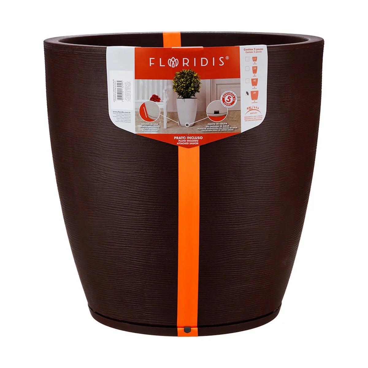 Floridis Amsterdan X-Large Planter Bowl - 21.65 inches high x 21.65 inch diameter