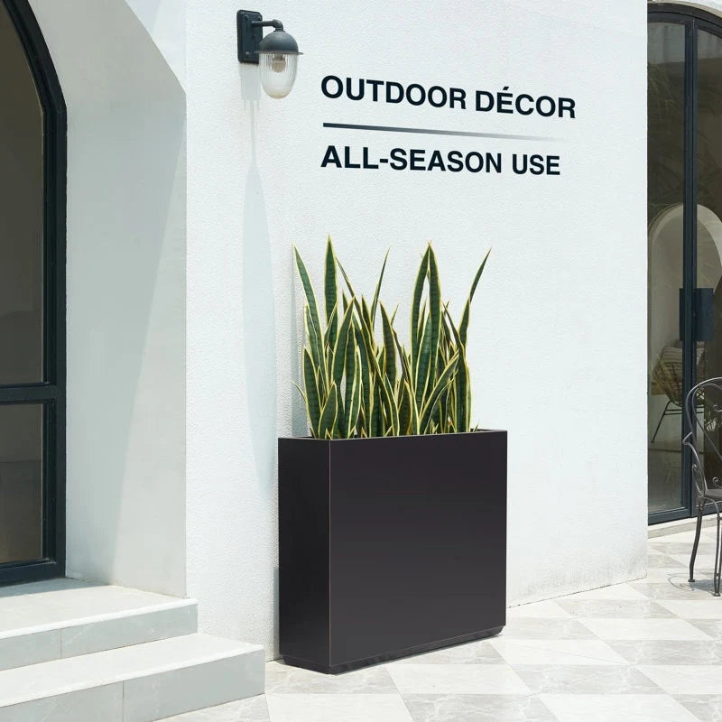 Metallic Heavy Planter for Outdoor Plants, 38Lx10Wx30H Inches Tall and Long Metal Divider Planter Box - 38"x30"x10"