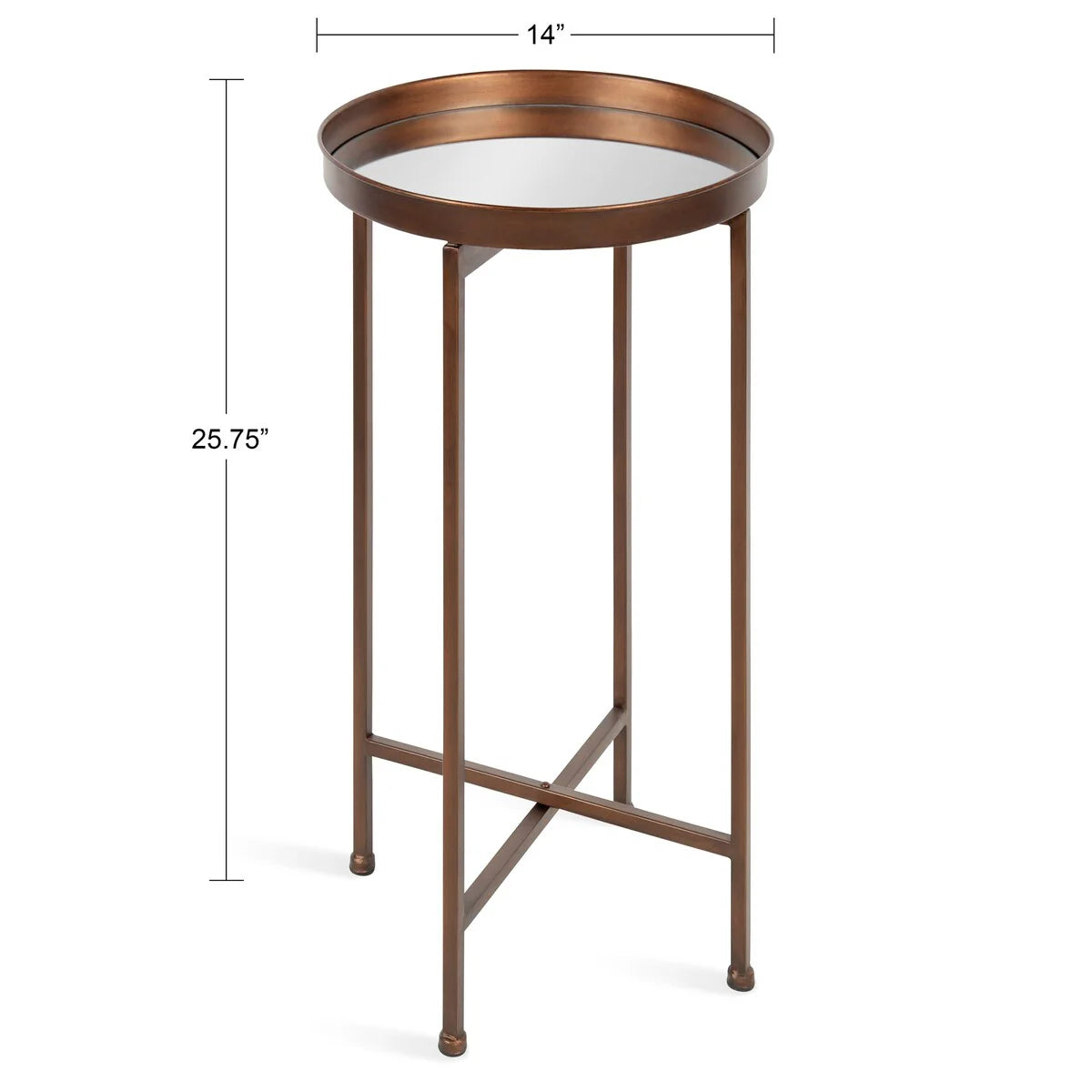 Kate and Laurel Celia Round Foldable Metal Accent Table - 14x14x26