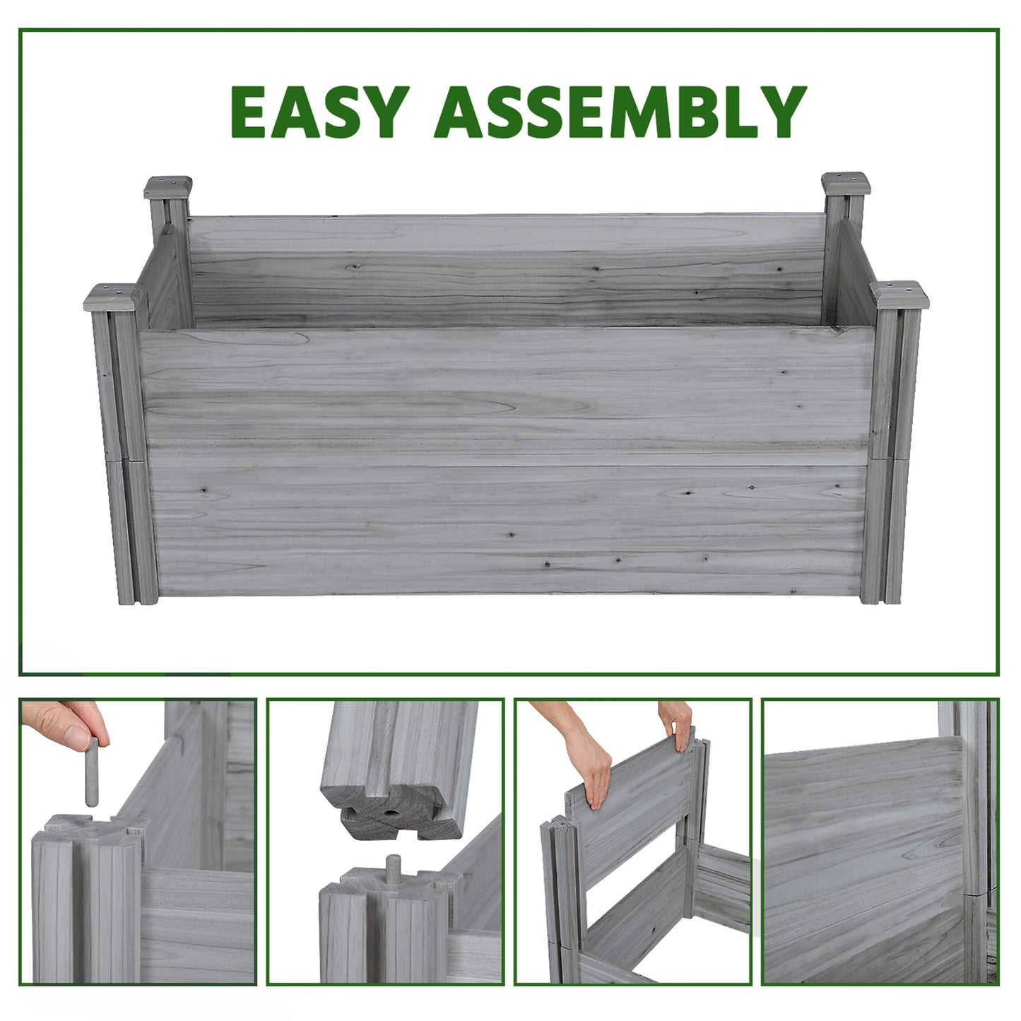 Yaheetech Wooden Raised Garden Bed Planter Box for Garden/Yard