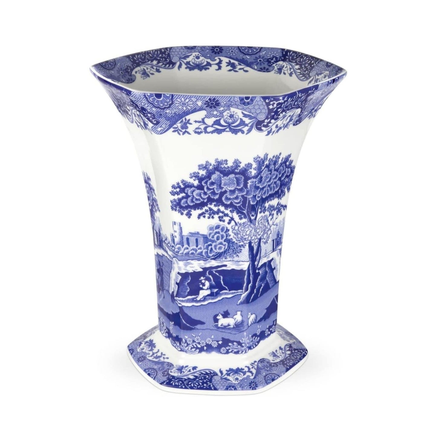 Spode Blue Italian Hexagonal Vase