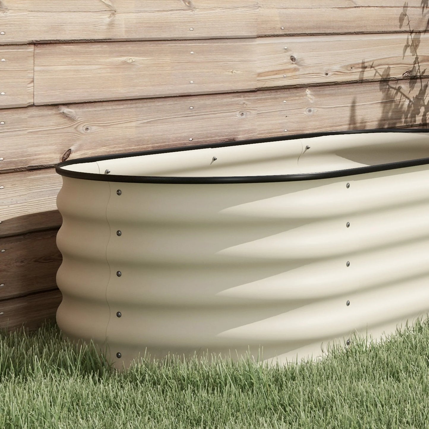 Outsunny 6.4' x 2' x 1.4' Galvanized Raised Garden Bed Kit, Outdoor Metal Elevated Planter Box with Safety Edging