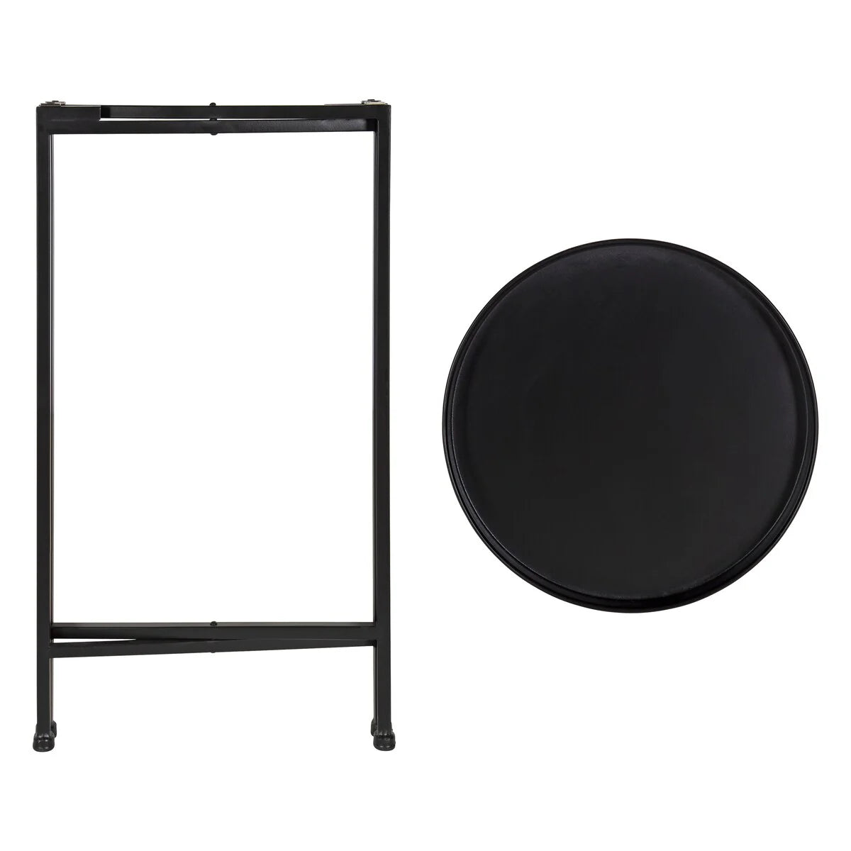 Kate and Laurel Celia Round Foldable Metal Accent Table - 14x14x26
