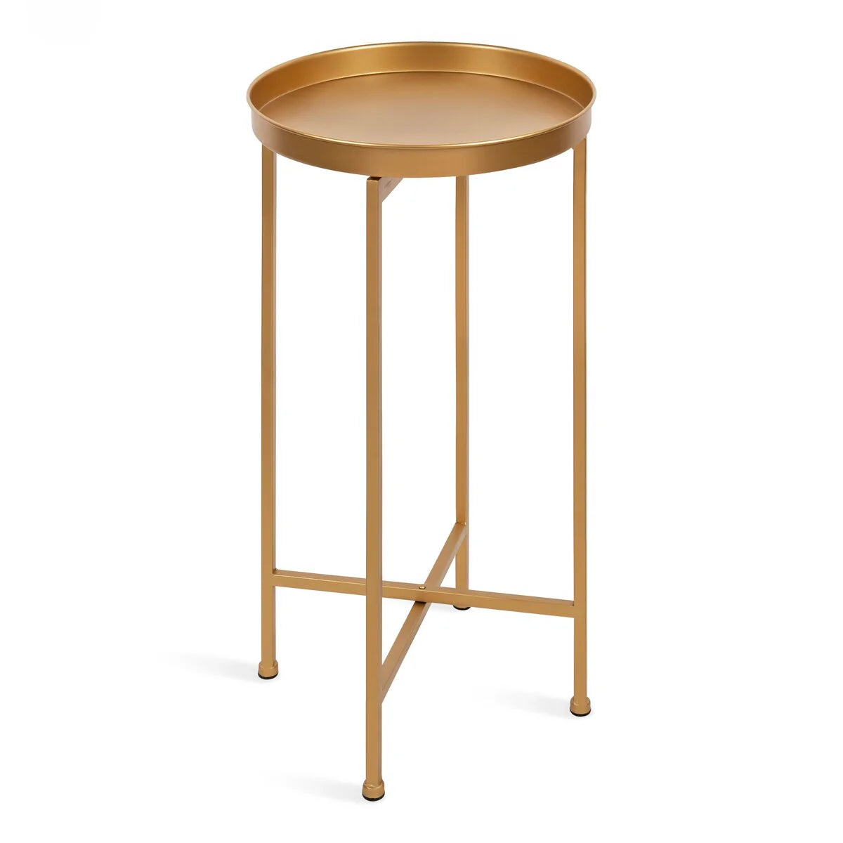 Kate and Laurel Celia Round Foldable Metal Accent Table - 14x14x26