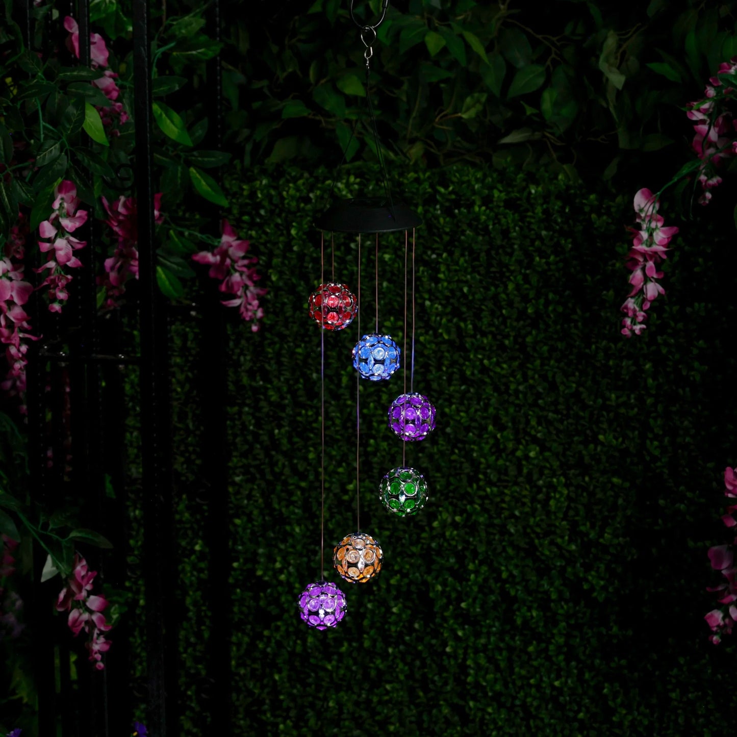 Solar Hanging Gem Multi-Color Sphere Mobile with LED Light