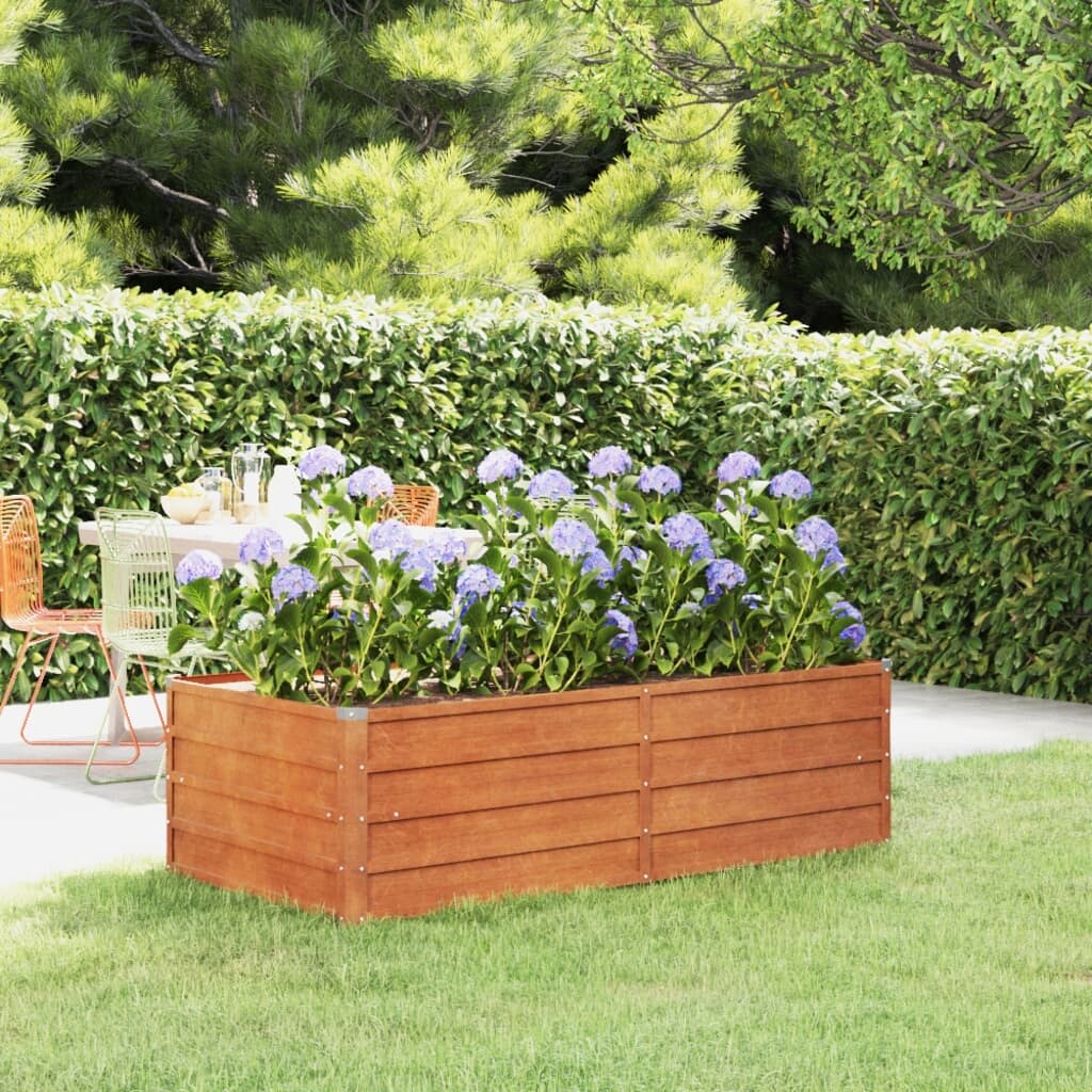 vidaXL Garden Raised Bed Outdoor Patio Backyard Planter Rusty Corten Steel