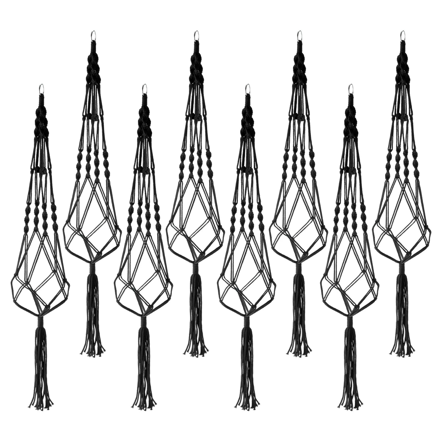Macrame Plant Hanger (4, 6, 8 Pack) Indoor Outdoor Hanging Plant Pots Cotton Rope, Elegant for Home, Patio, Garden
