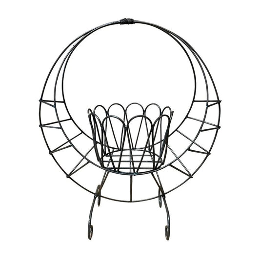 Rustic Arrow Wrought Iron 'Purse' Planter Stand Floor