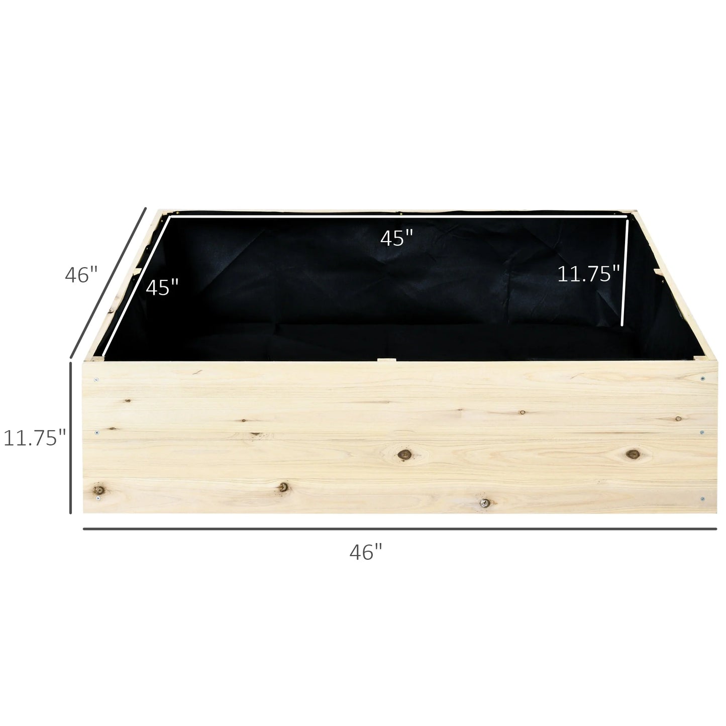 Outsunny 46'' x 46'' Raised Garden Bed Elevated Wooden Planter Box for Backyard, Patio to Grow Vegetables, Herbs, and Flowers