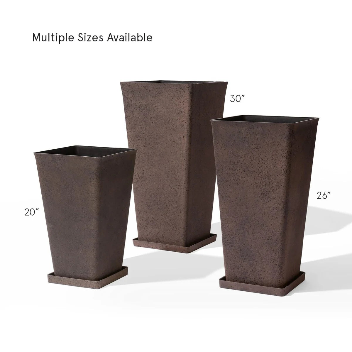 30 inch Tall Planters Set of 2, Indoor/Outdoor Rectanglar Large Planters,V Shaped Taper Planters for Front Door