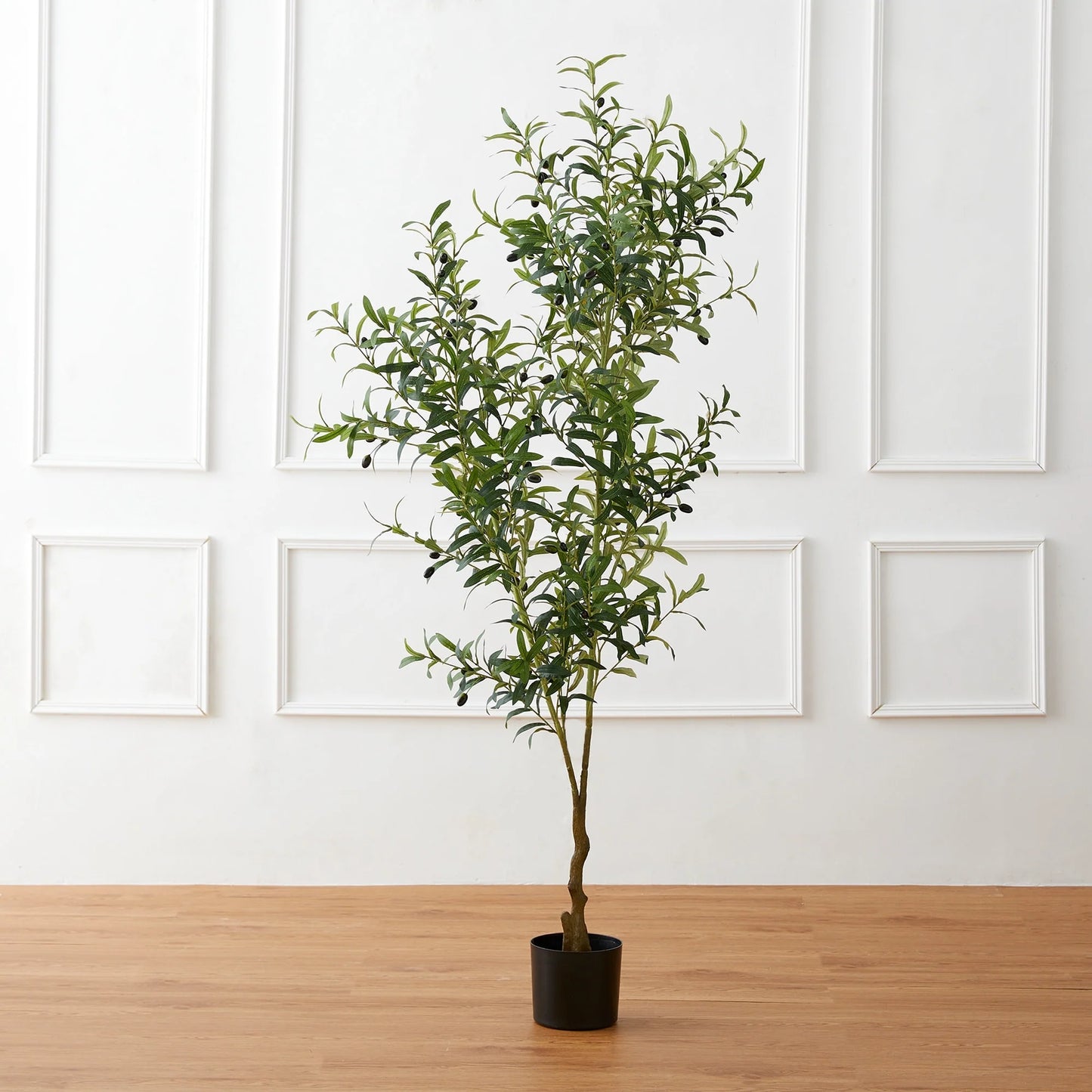 Glitzhome Real Touch Olive Artificial Tree With Black Pot