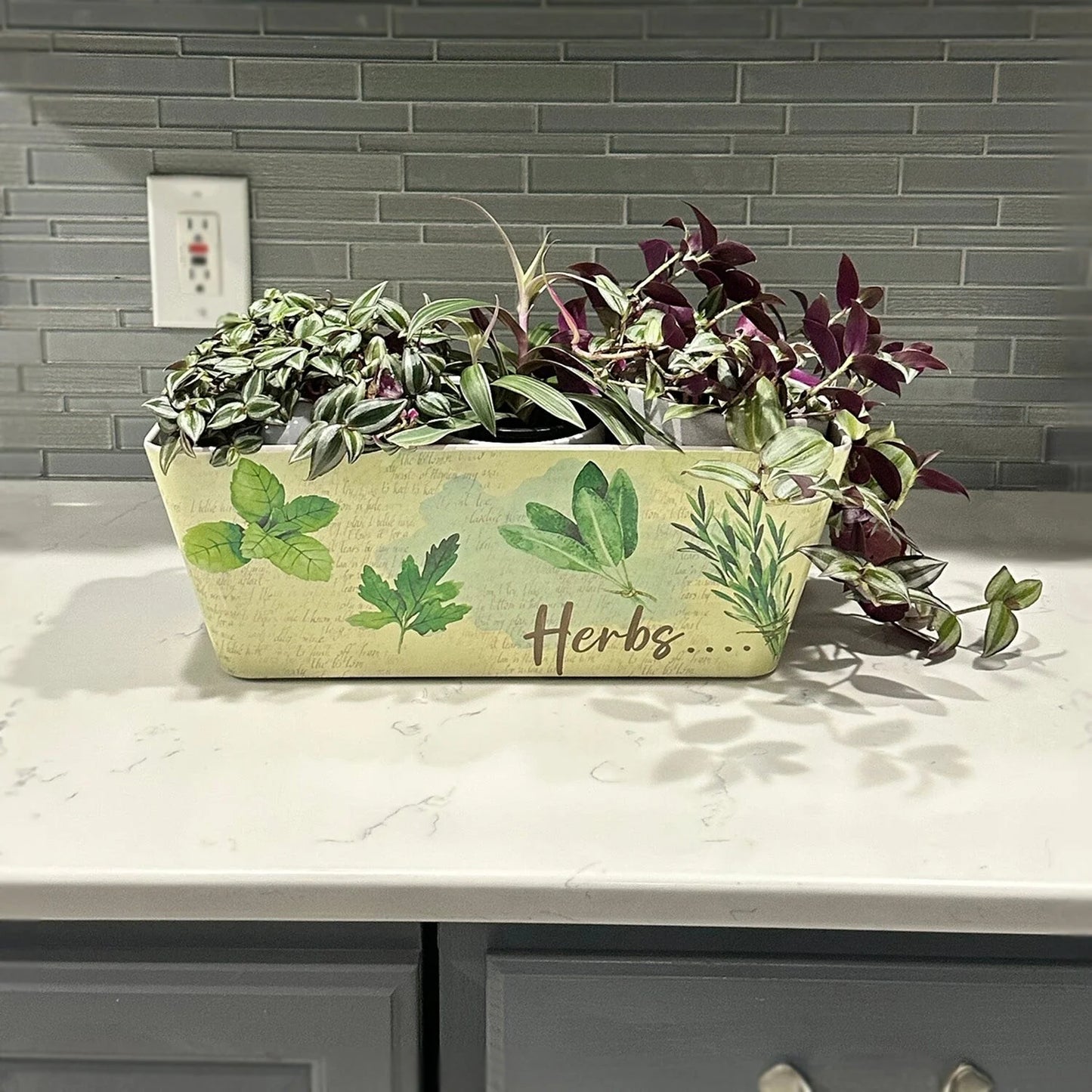 16" Rectangular Indoor/Outdoor Self-Watering Bamboo Planters