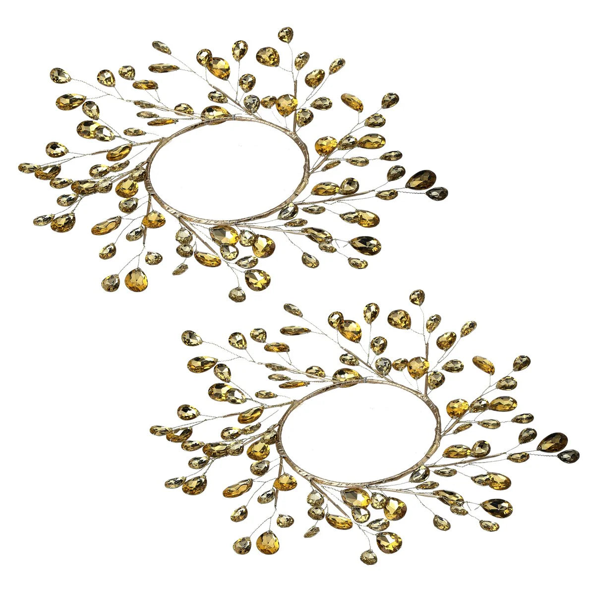 4.5" Metal Jewel Candle Ring Set of 2 - 11