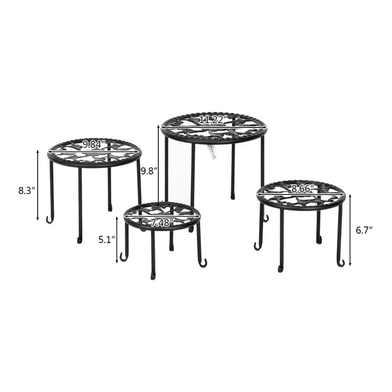 4Pcs Round Original Patented Plant Stand Flower Pot for Indoor Outdoor
