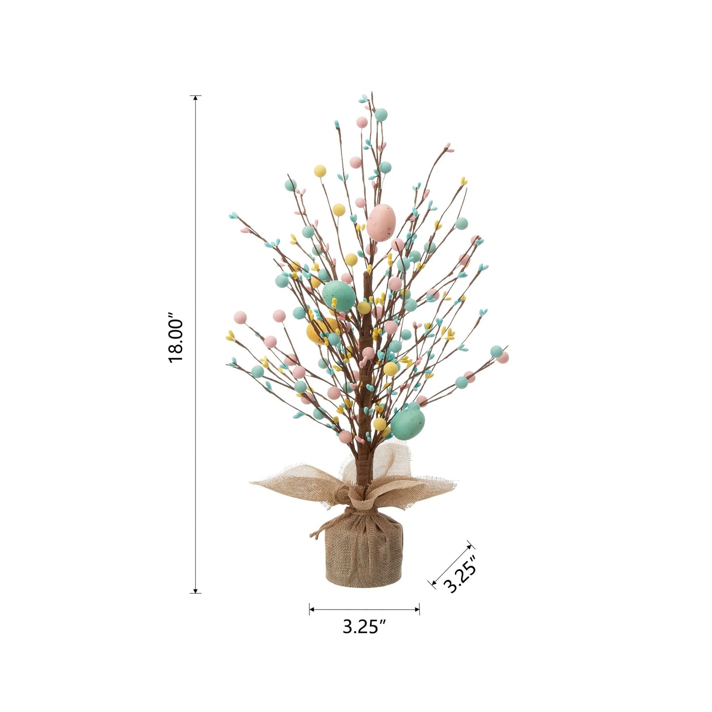 Glitzhome 18"H Easter Eggs Blossom Table Tree Spring Artificial Plants Centerpieces