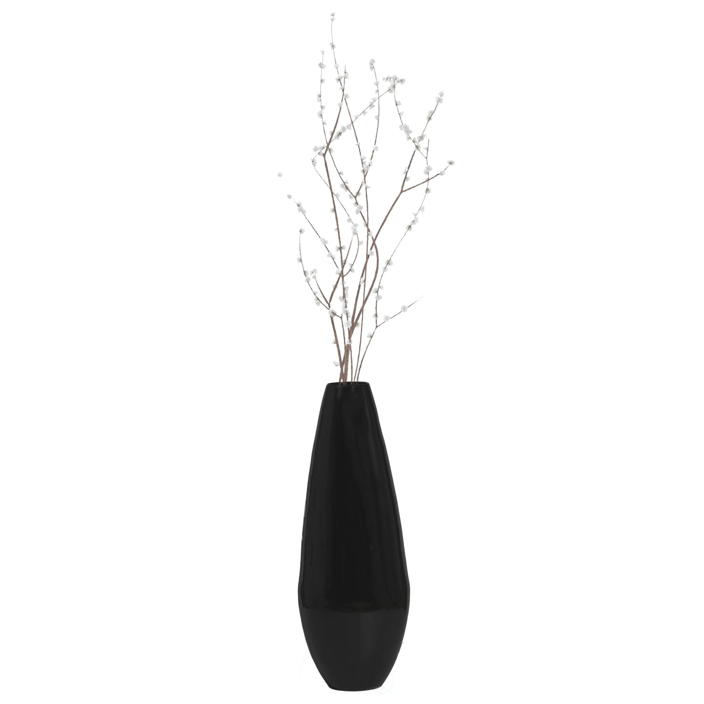 31.5" Spun Bamboo Tall Floor Vase - Sleek Matte Finish, Elegant Home Decoration, Modern Accent Piece, Living Room Decor