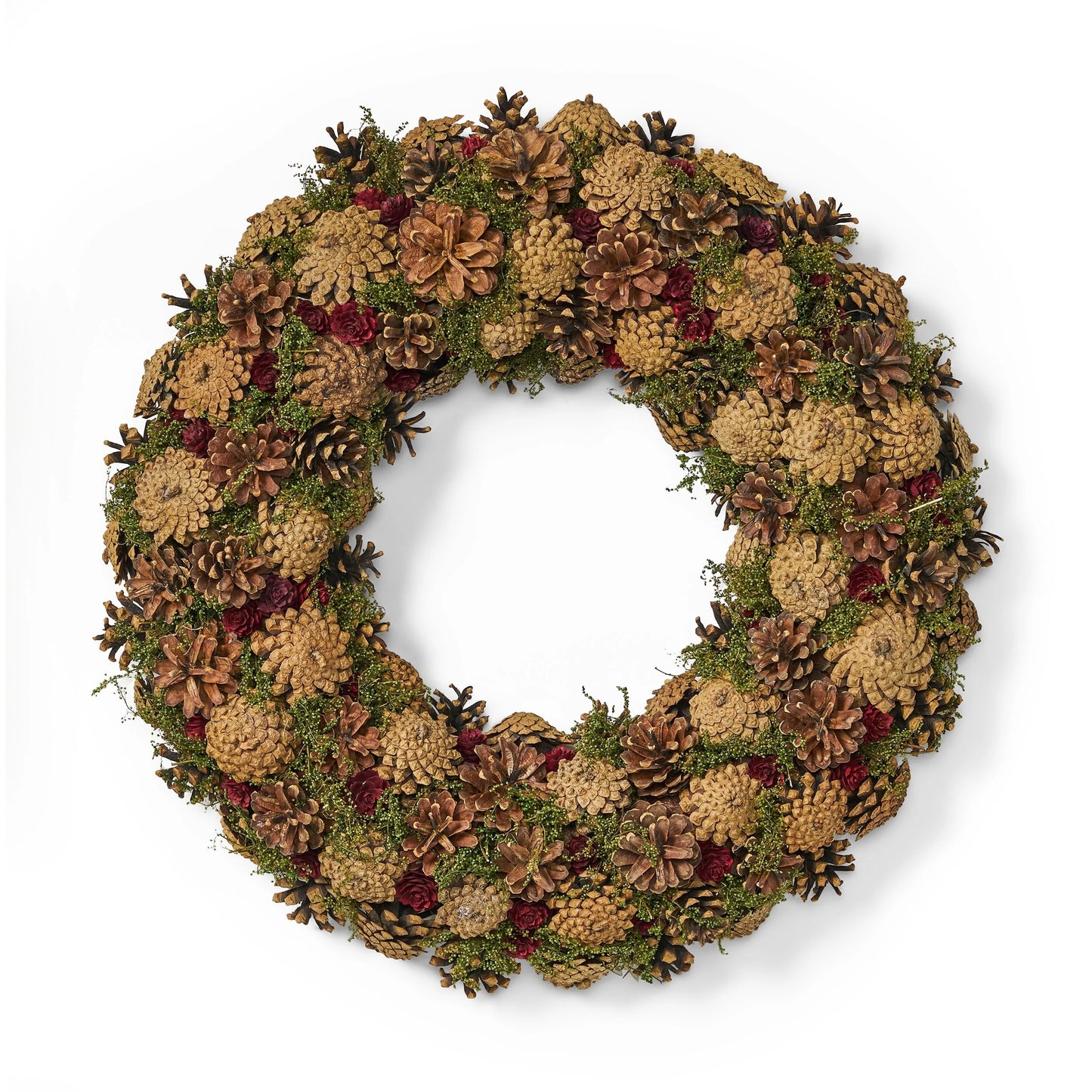 Antonio 18.5" Pine Cone Artificial Christmas Wreath, Natural by Christopher Knight Home