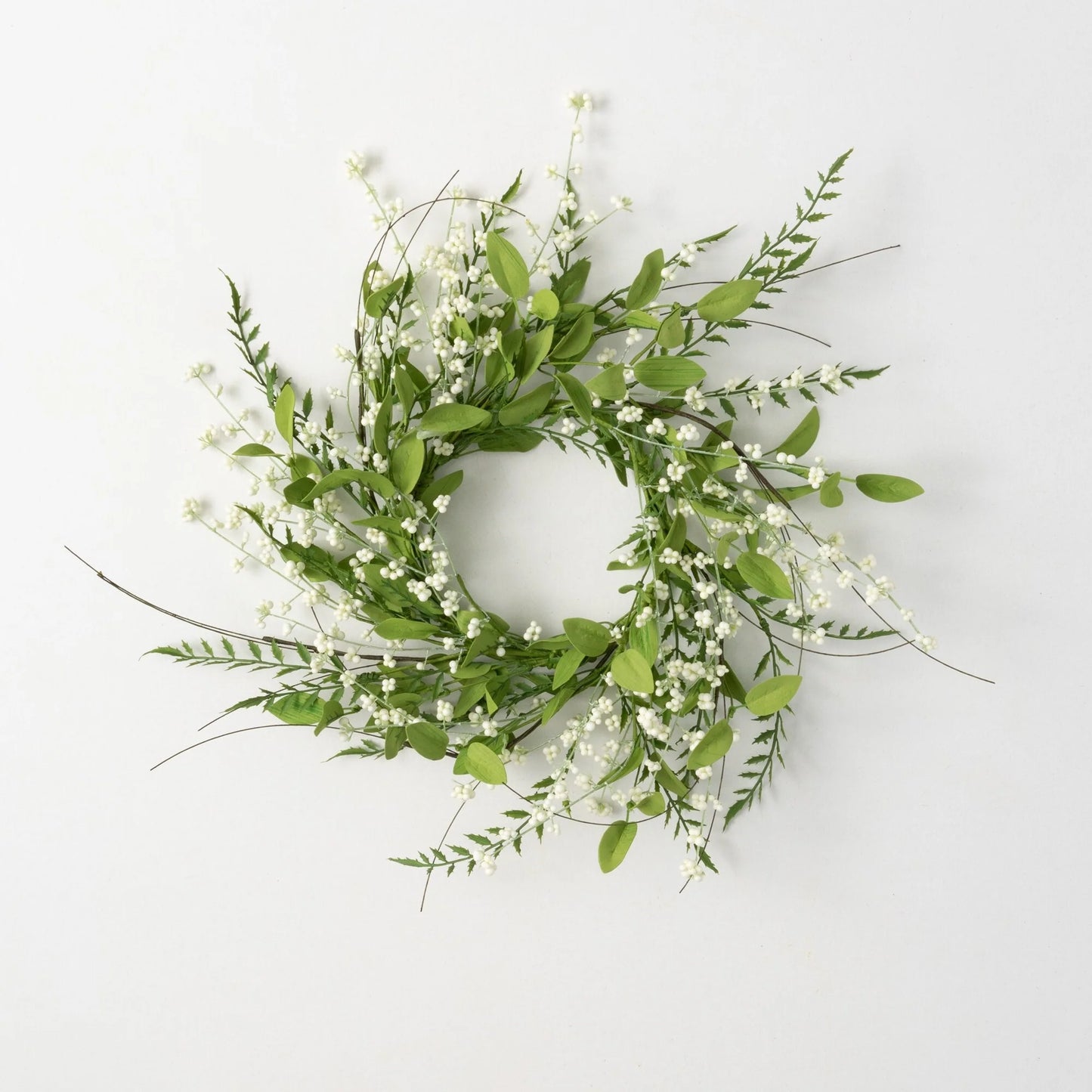 Sullivans Artificial Lush Leaf and Berry Wreath; Green