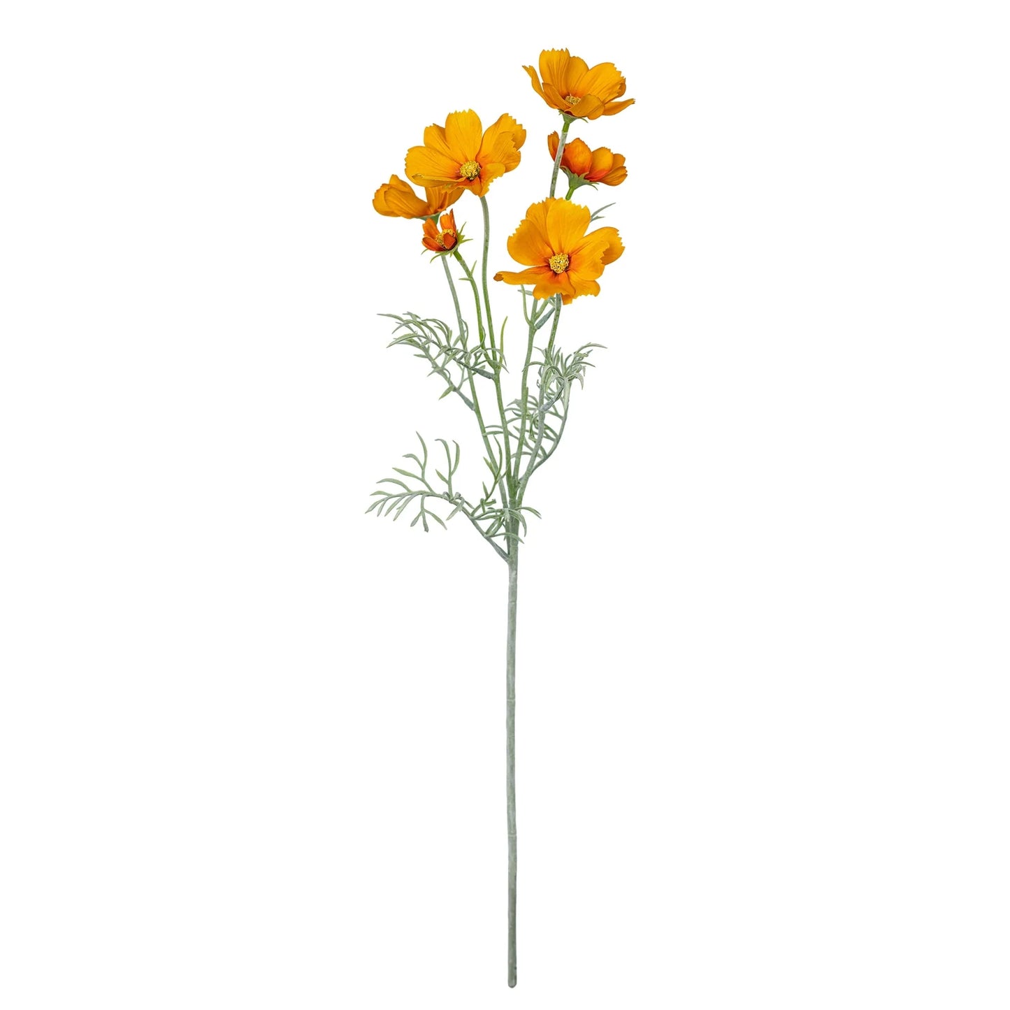 Orange Silk Decorative Artificial Cosmos Faux Flowers