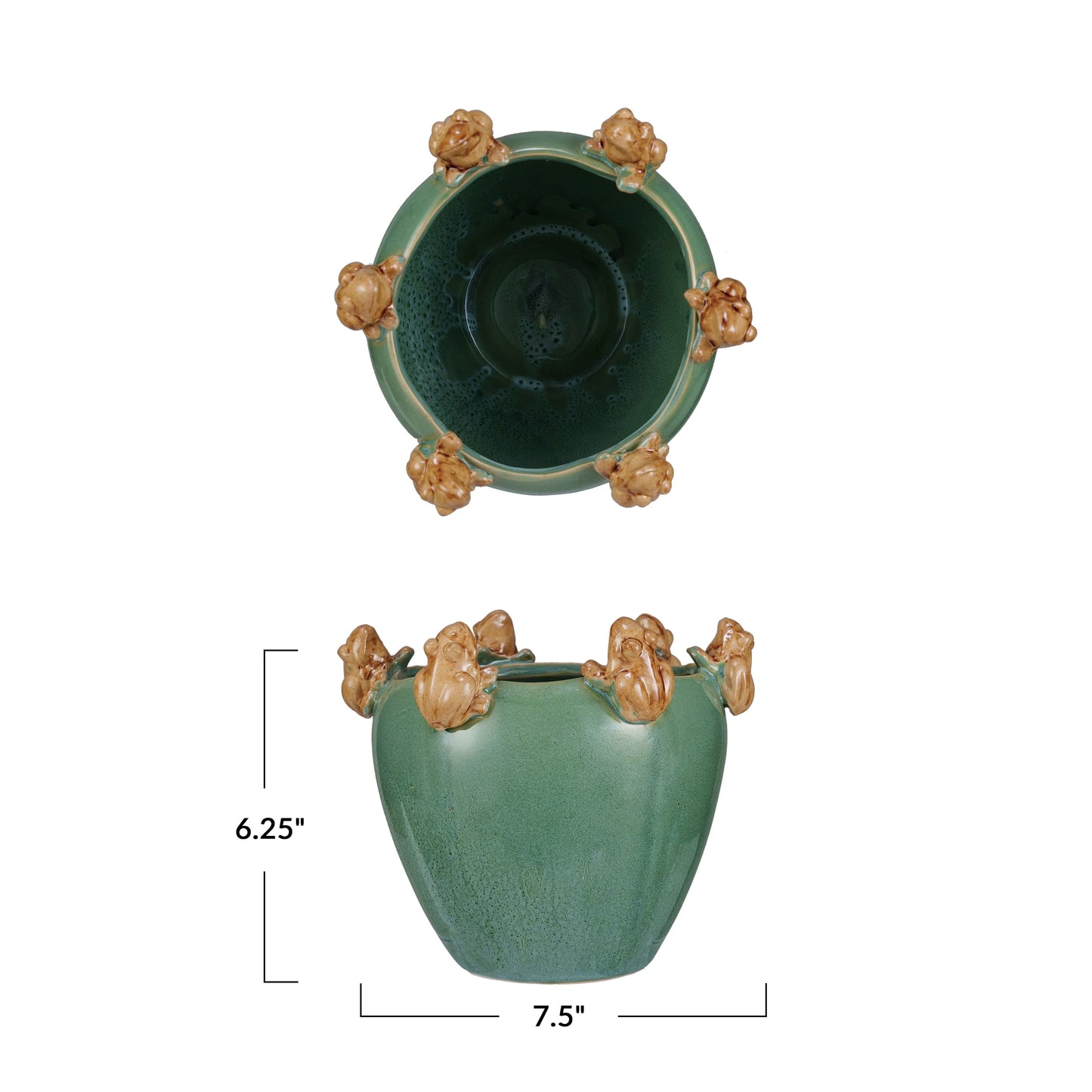 Decorative Stoneware Planter on Rim