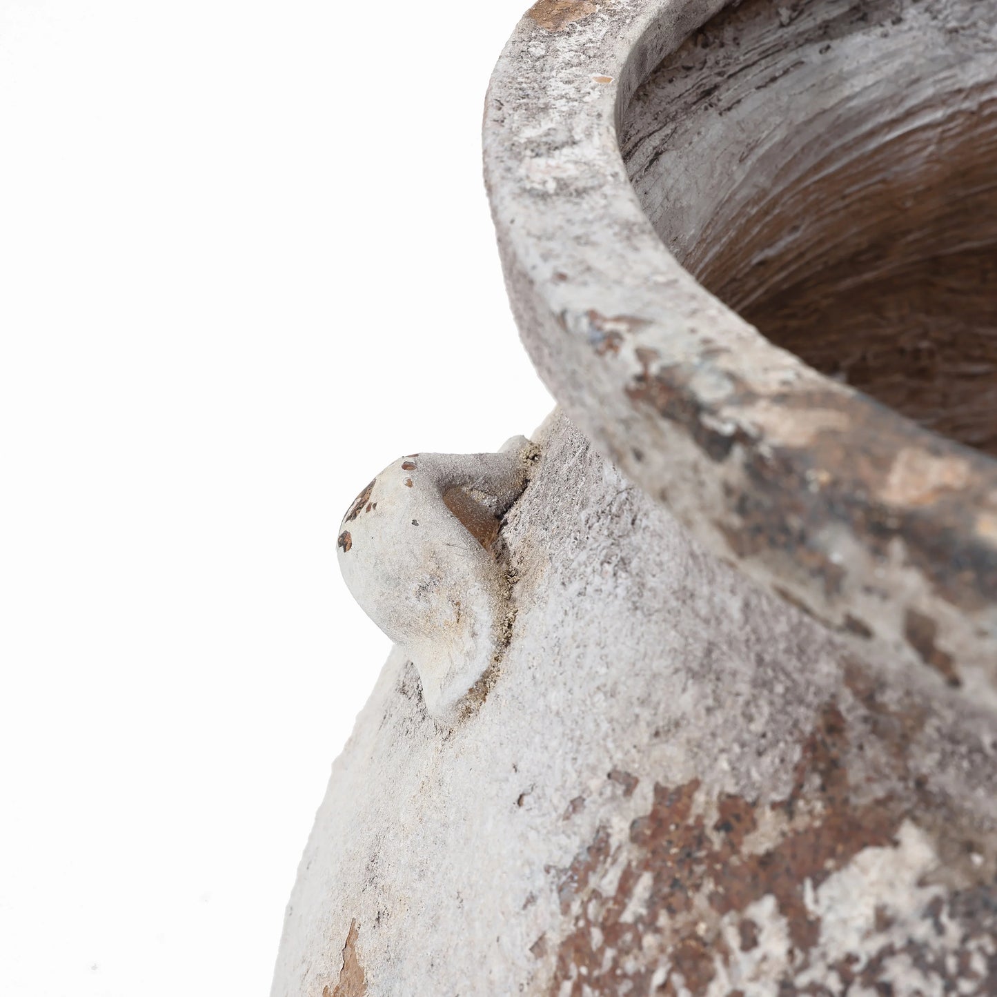 Off White Rustic Cauldron MgO Planter Pot - 14.96" H x 11.81" Diameter