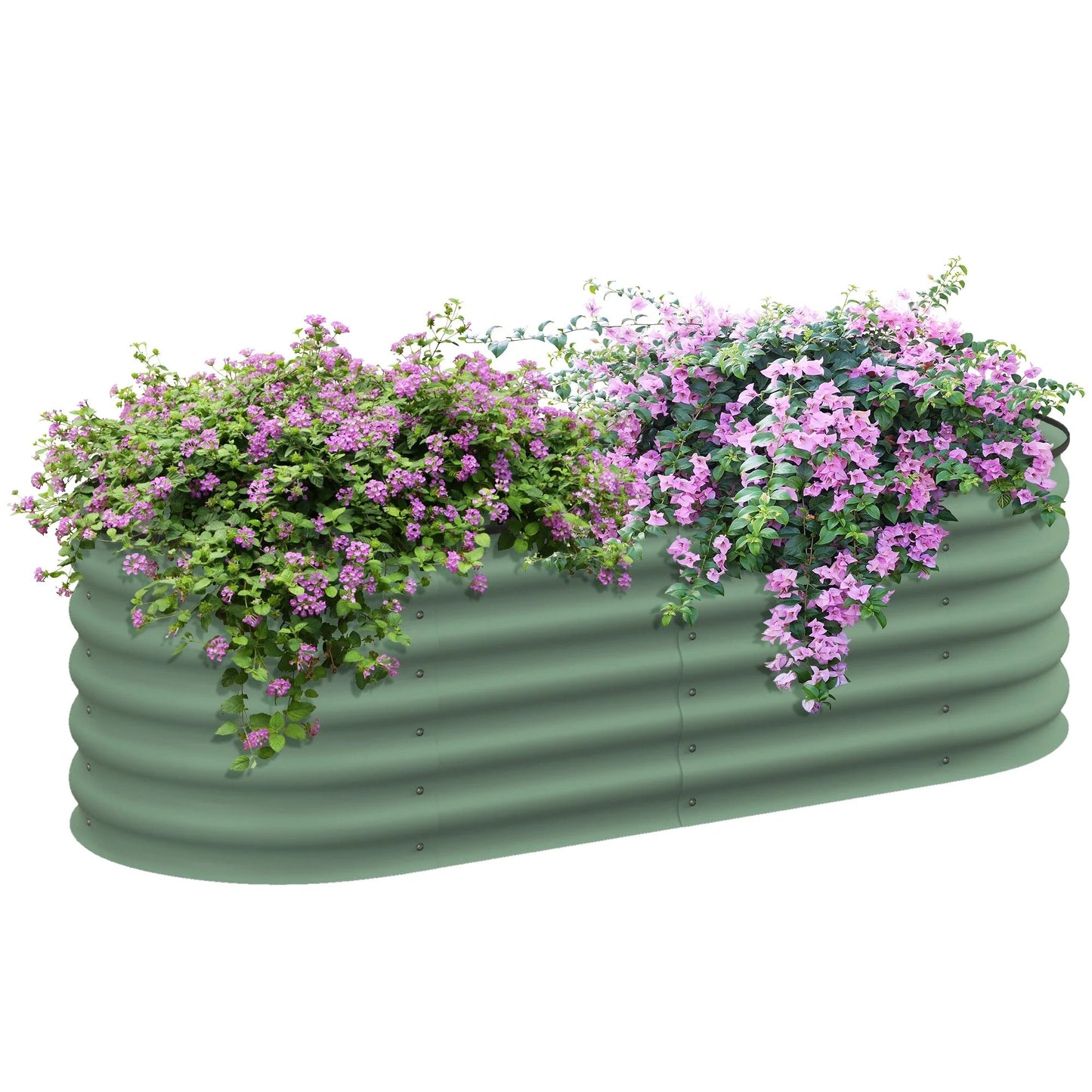 Outsunny 4.9' x 2' x 1.4' Galvanized Raised Garden Bed Kit, Outdoor Metal Elevated Planter Box