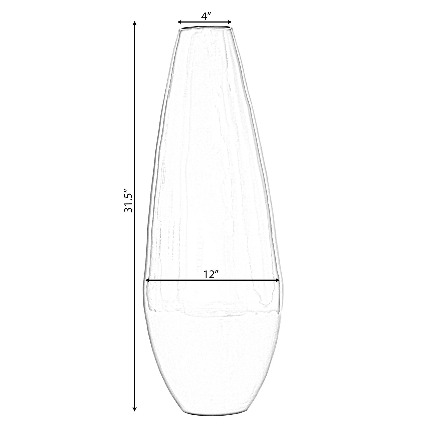 31.5" Spun Bamboo Tall Floor Vase - Sleek Matte Finish, Elegant Home Decoration, Modern Accent Piece, Living Room Decor