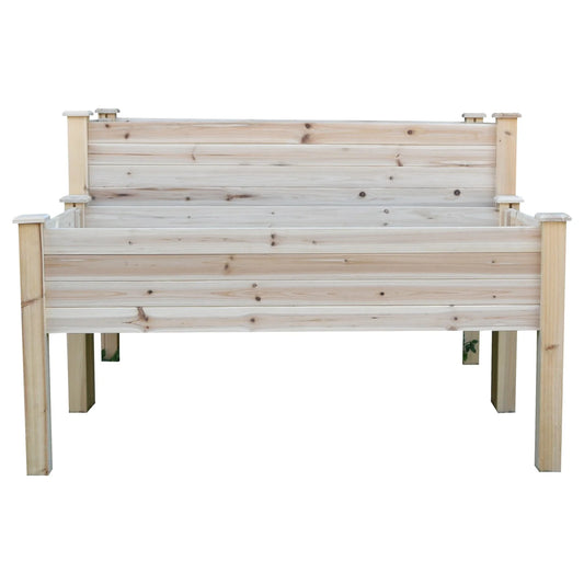 Outsunny 2-Level Raised Garden Bed Large Outdoor Planter Box with Drainage Holes, Thick Legs