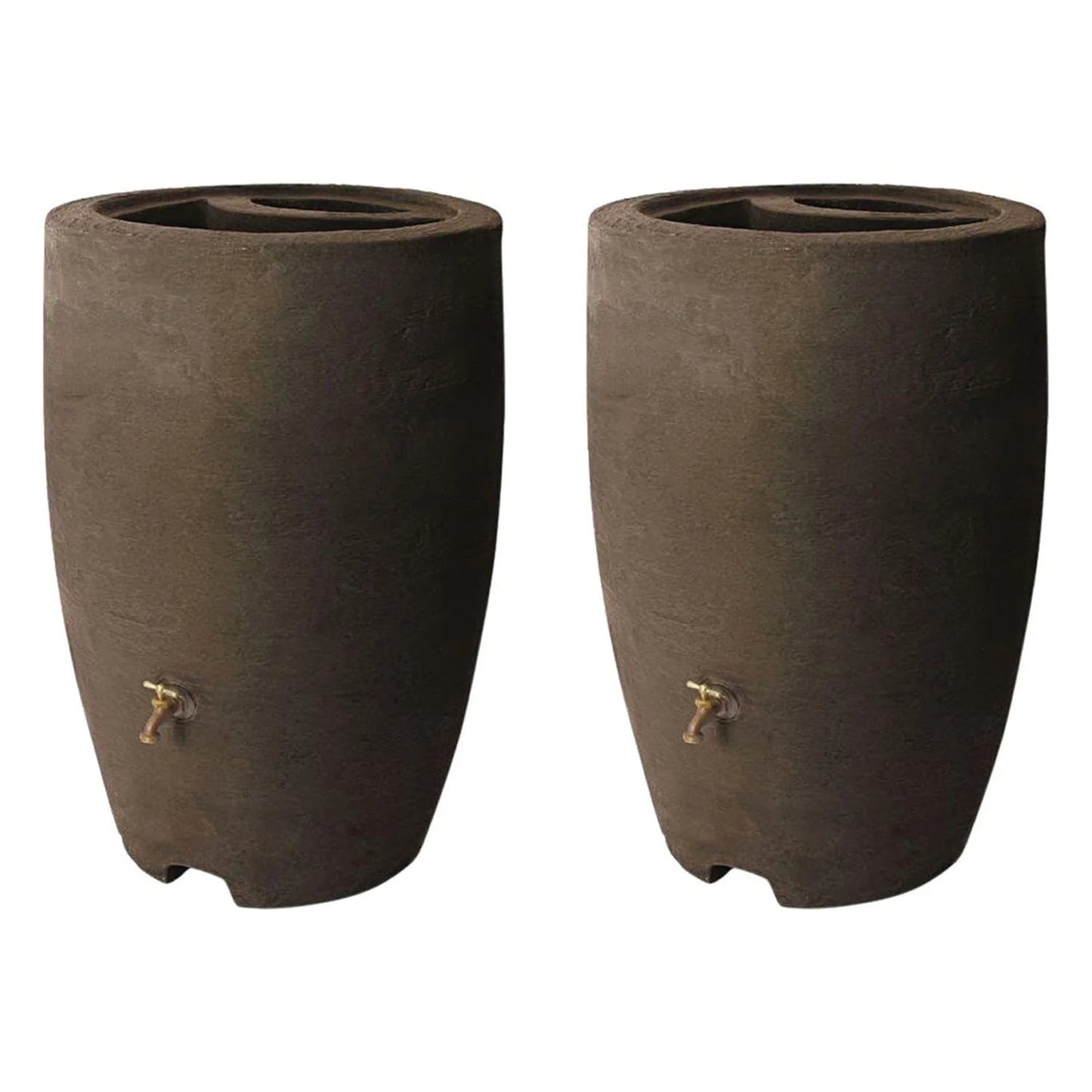 Algreen Athena 50 Gallon Plastic Rain Water Collection Drum Barrel (2 Pack) - 19