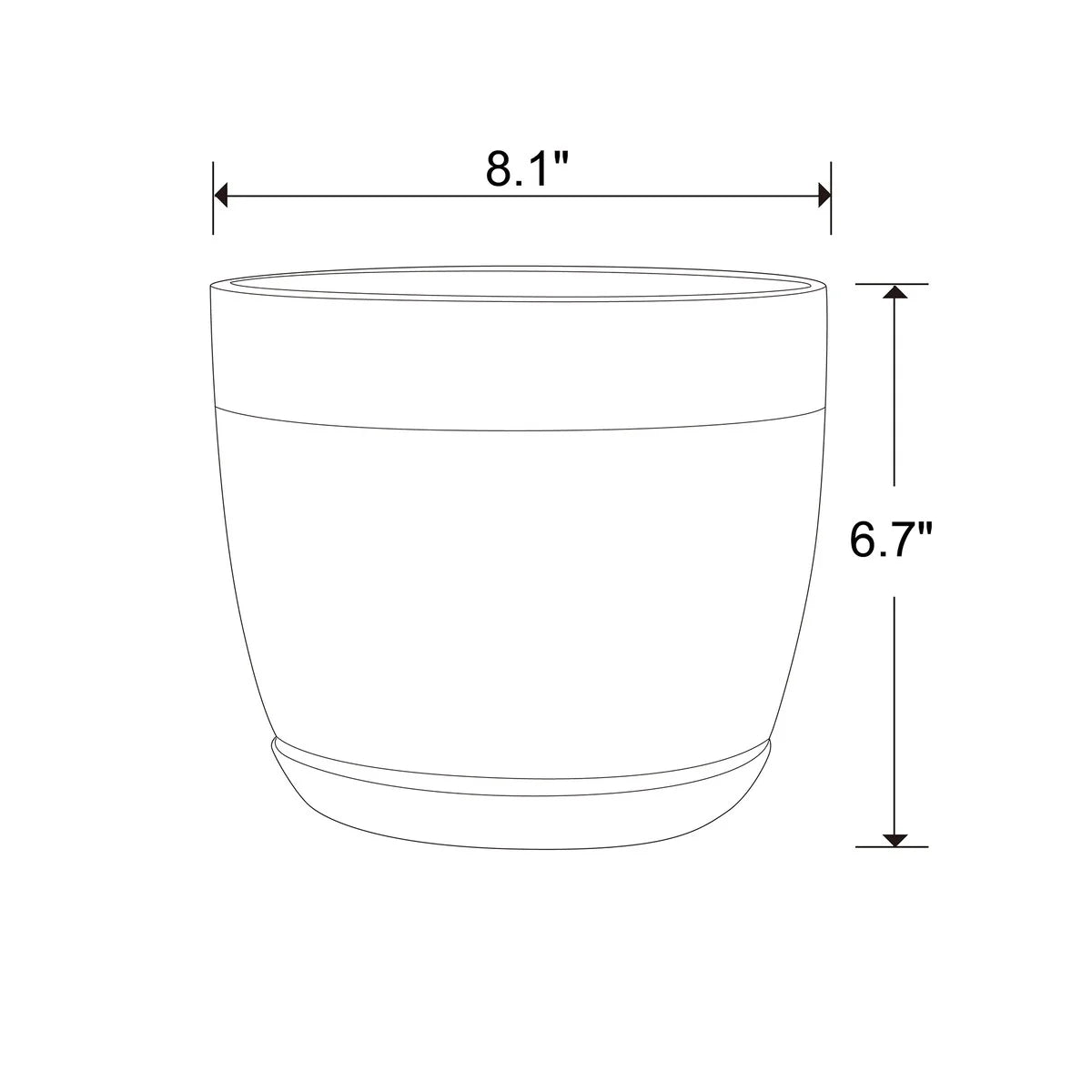 Southern Patio Ana Ceramic Indoor Pot Planter, 2-Pack - 8" Diameter (2-Pack)
