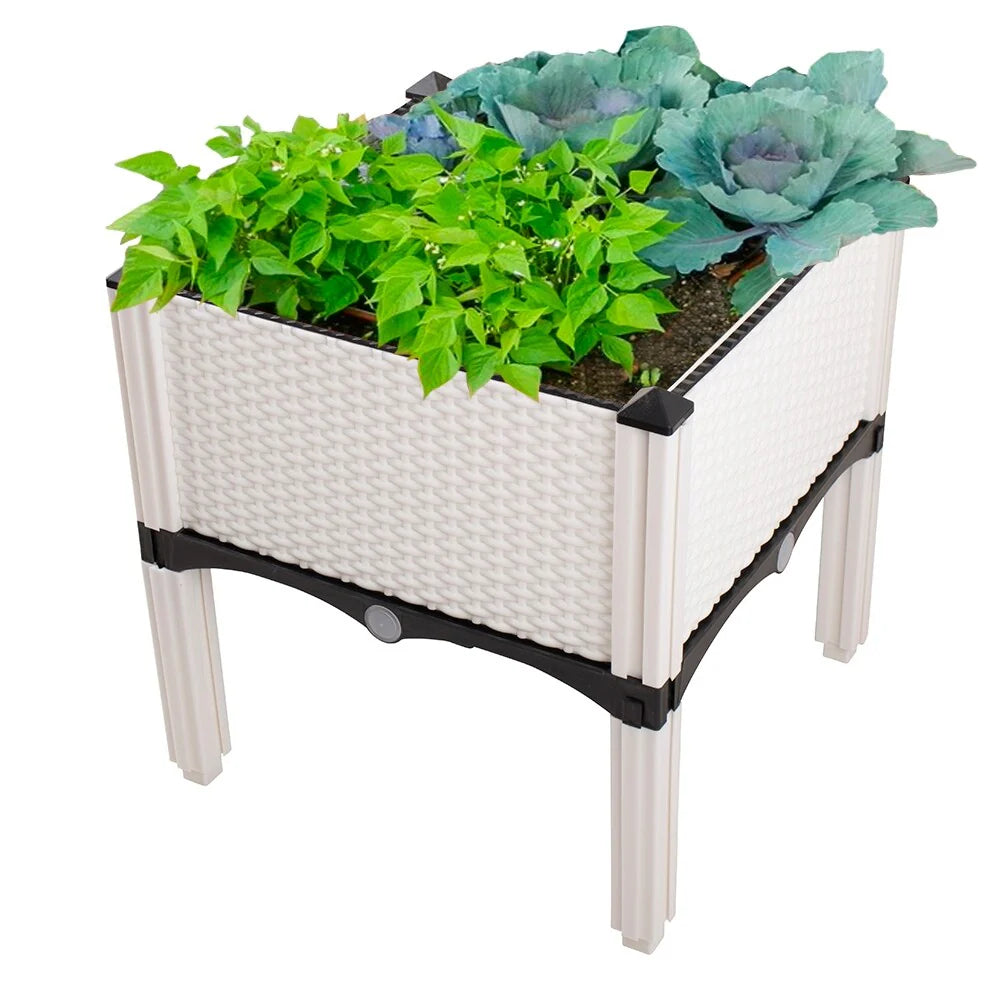 Modern Home Raised Planter Kit - Stackable Modular Flower/Garden Bed Kit - Stacking Sets for Home, Restaurant, Office, Garden