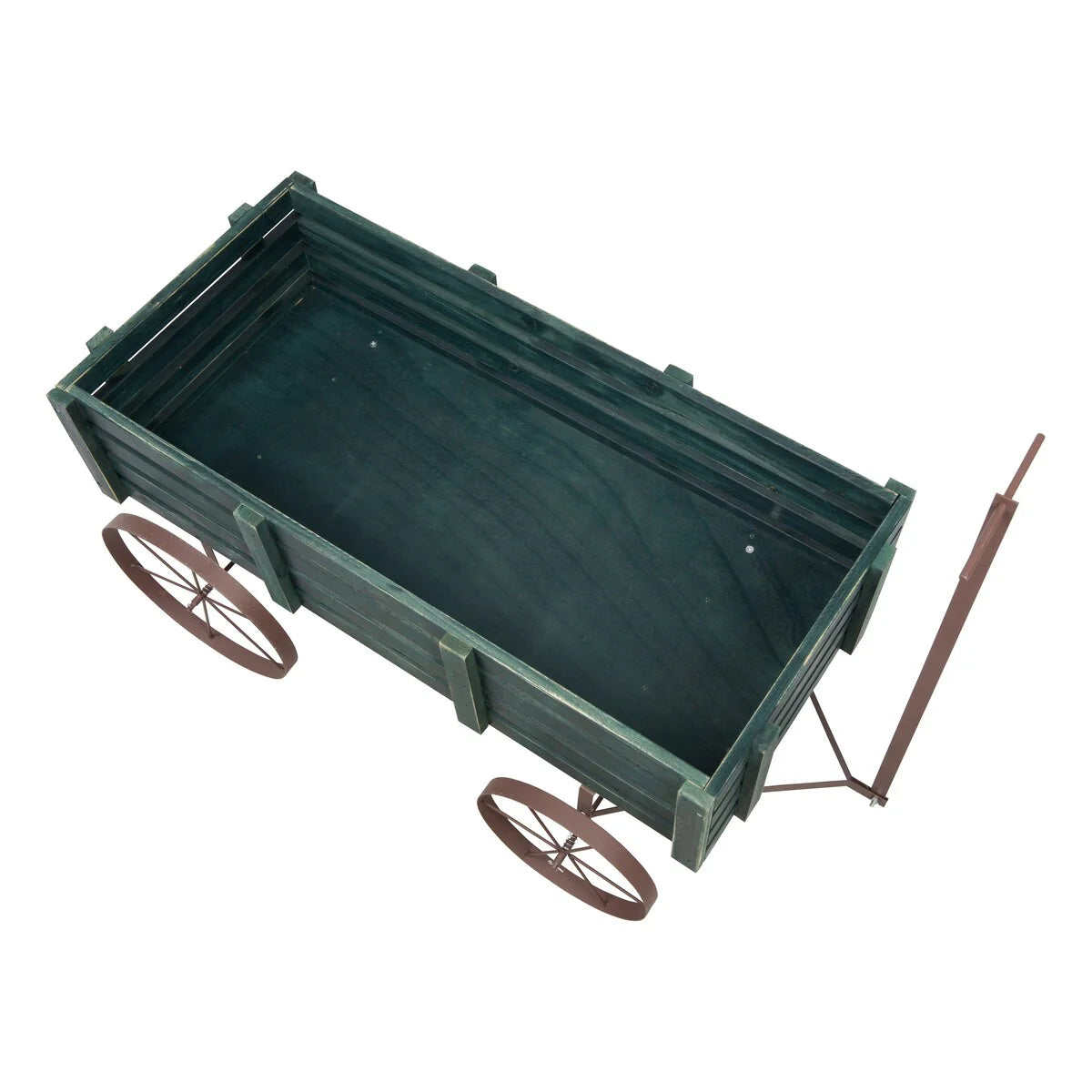 Goldcoast 51" Rustic Wagon Garden Planter with Metal Wheels