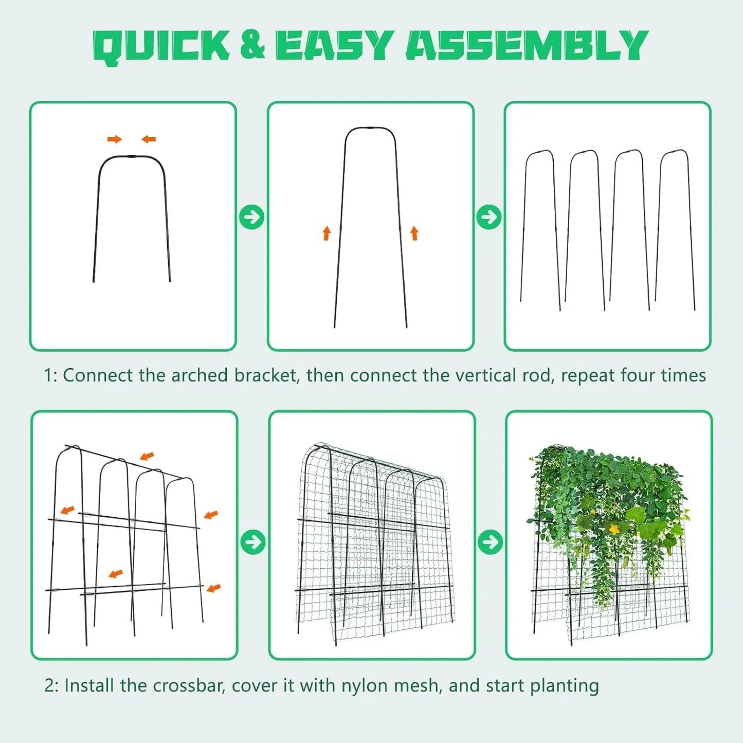 DoCred Garden Trellis for Climbing Plants, Outdoor Metal Trellis