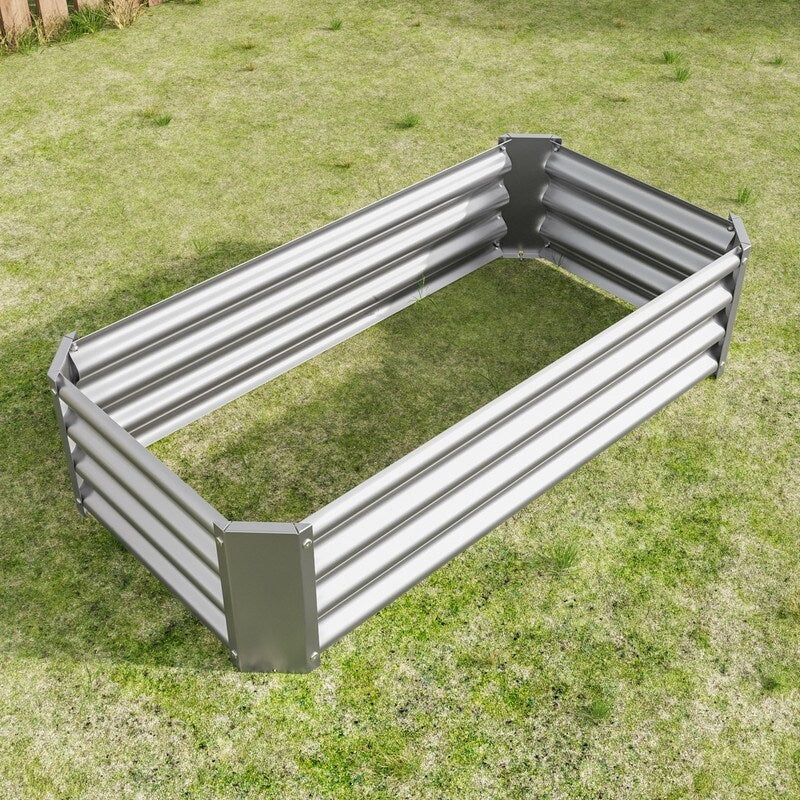 Metal Raised Garden Bed Outdoor Rectangle Planter Box for Gardening